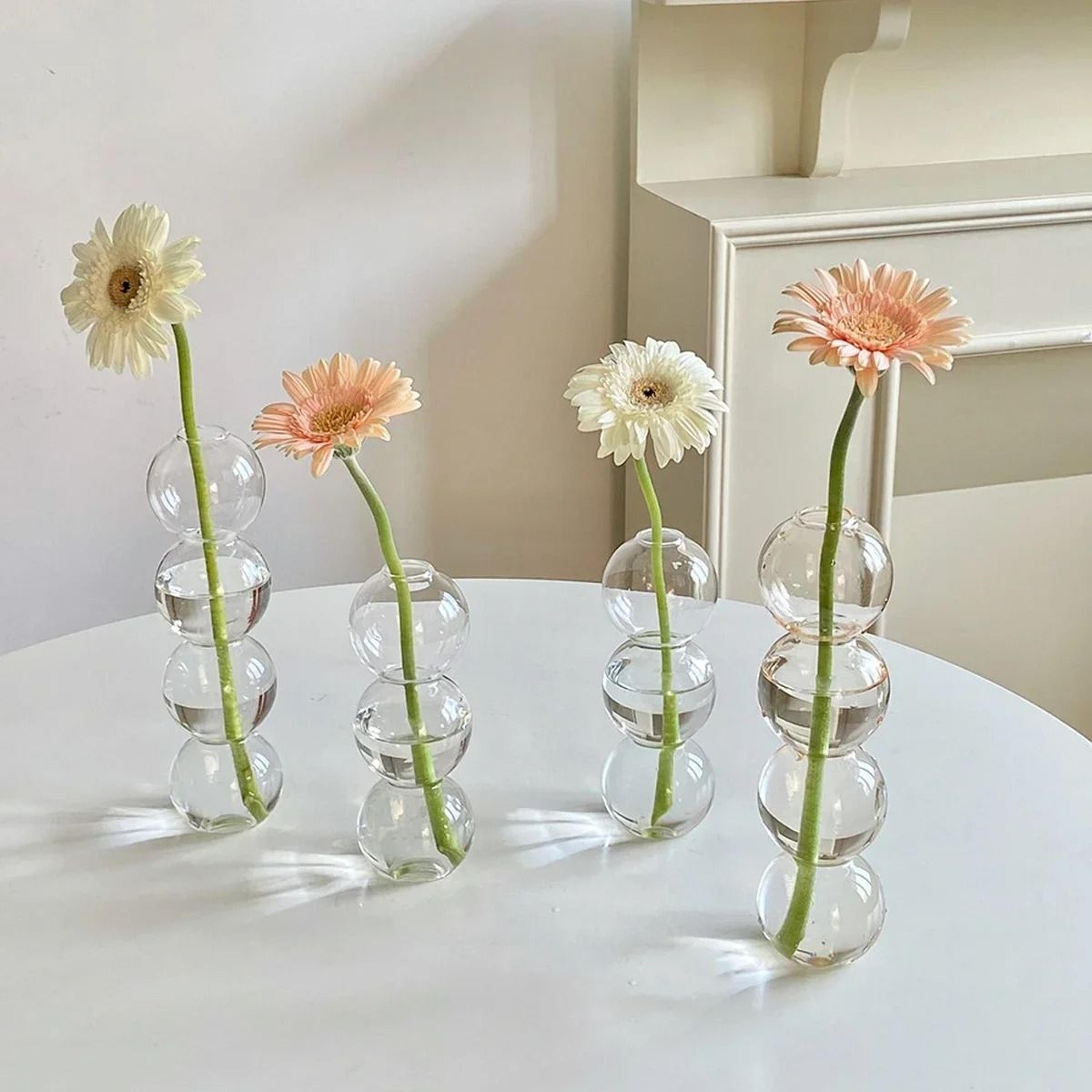 colorful glass bubble vase creative transparent flower holder for modern home decor