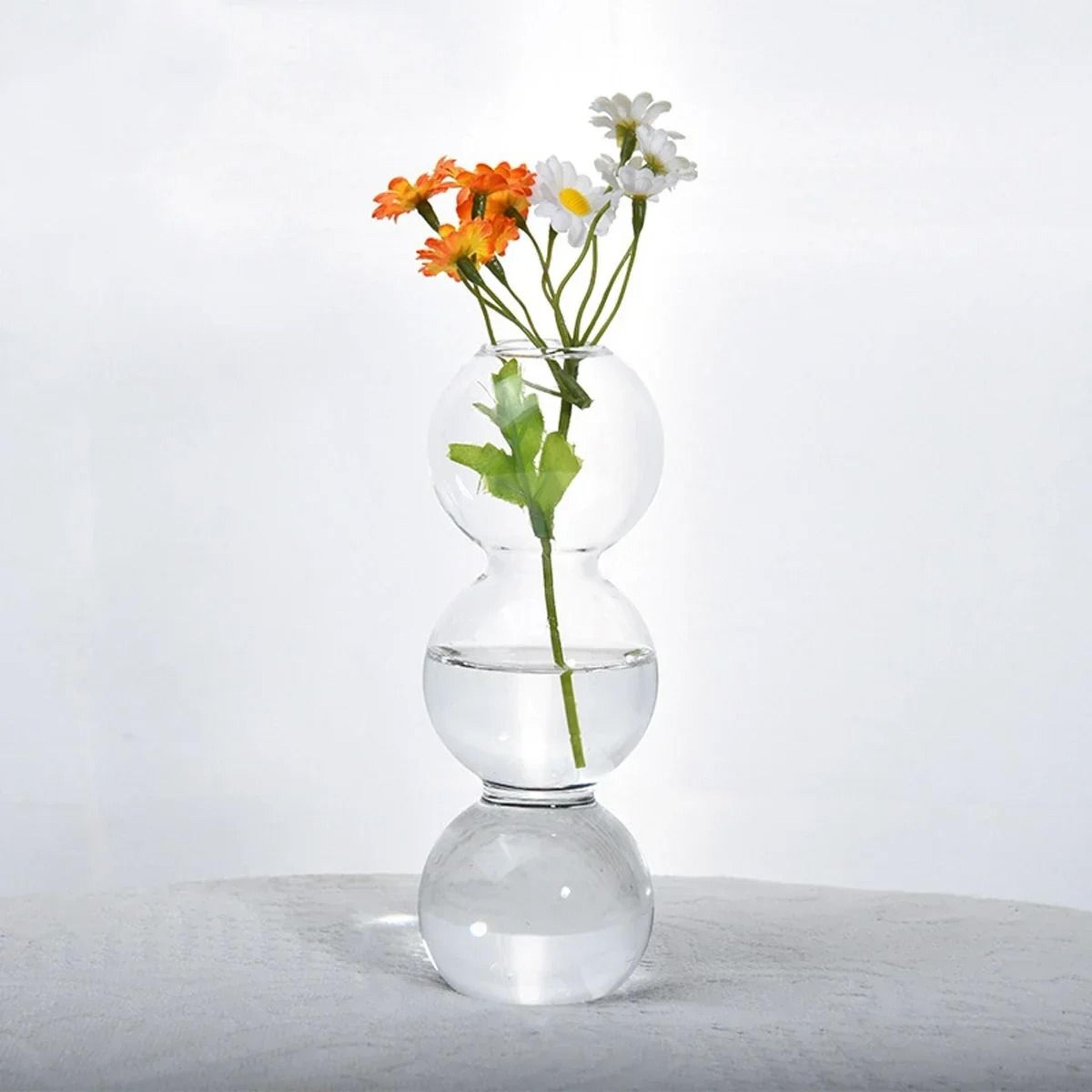 Colorful Glass Bubble Vase Creative Transparent Flower Holder For Modern Home Decor 4