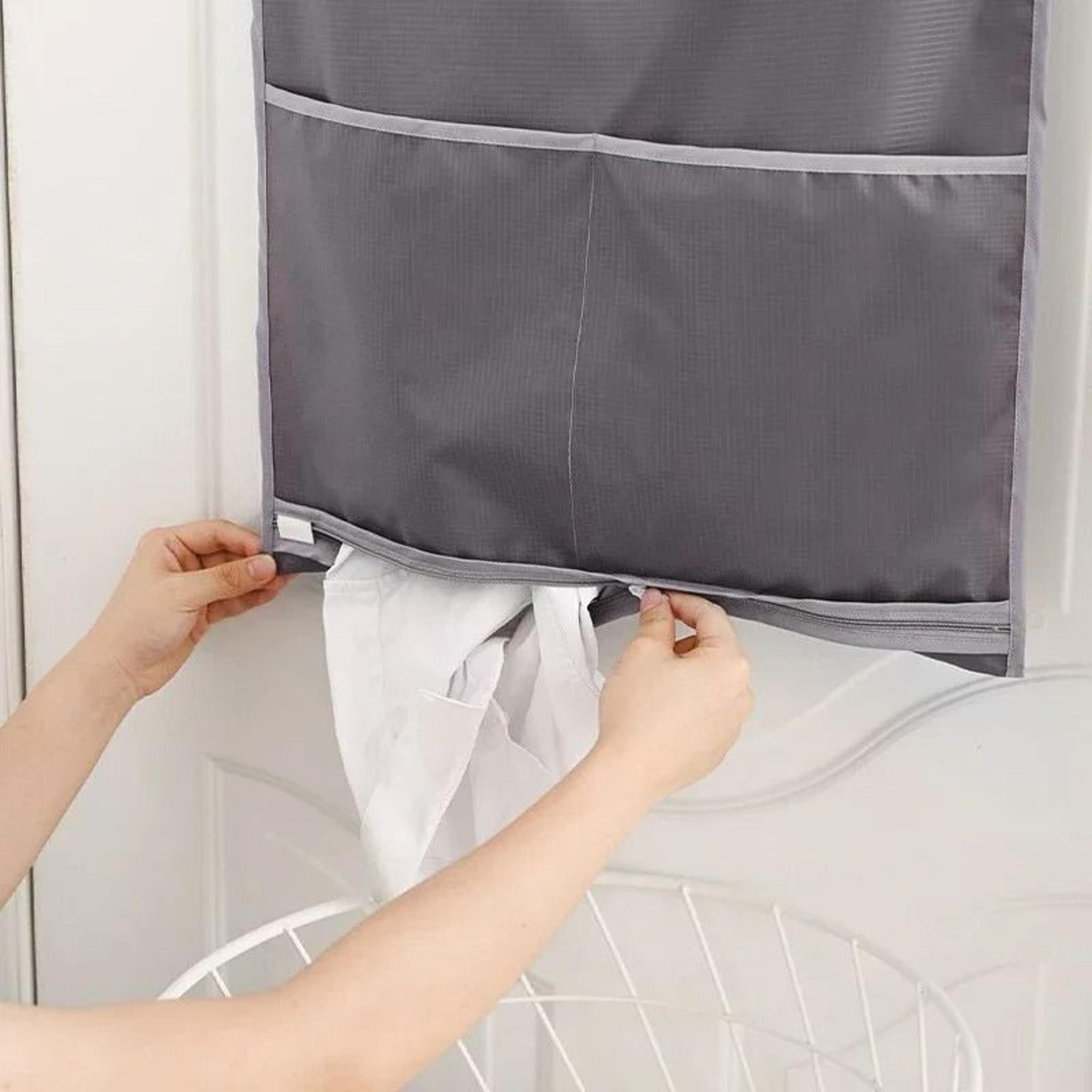 Large Hanging Laundry Basket Foldable Oxford Cloth Bag With Storage Pockets 7