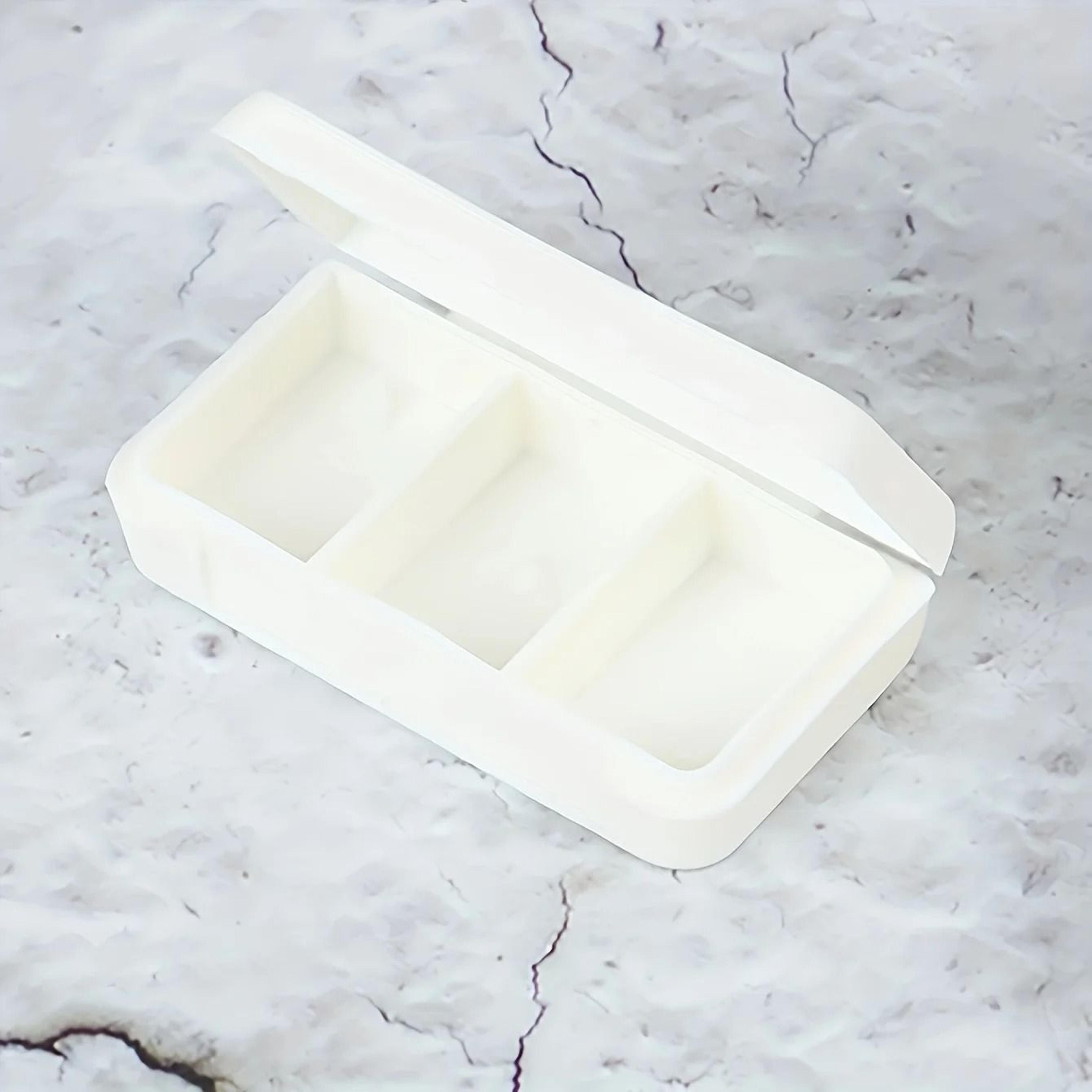 Mini Portable Pill Organizer Box With Three Compartments For Travel Storage 6