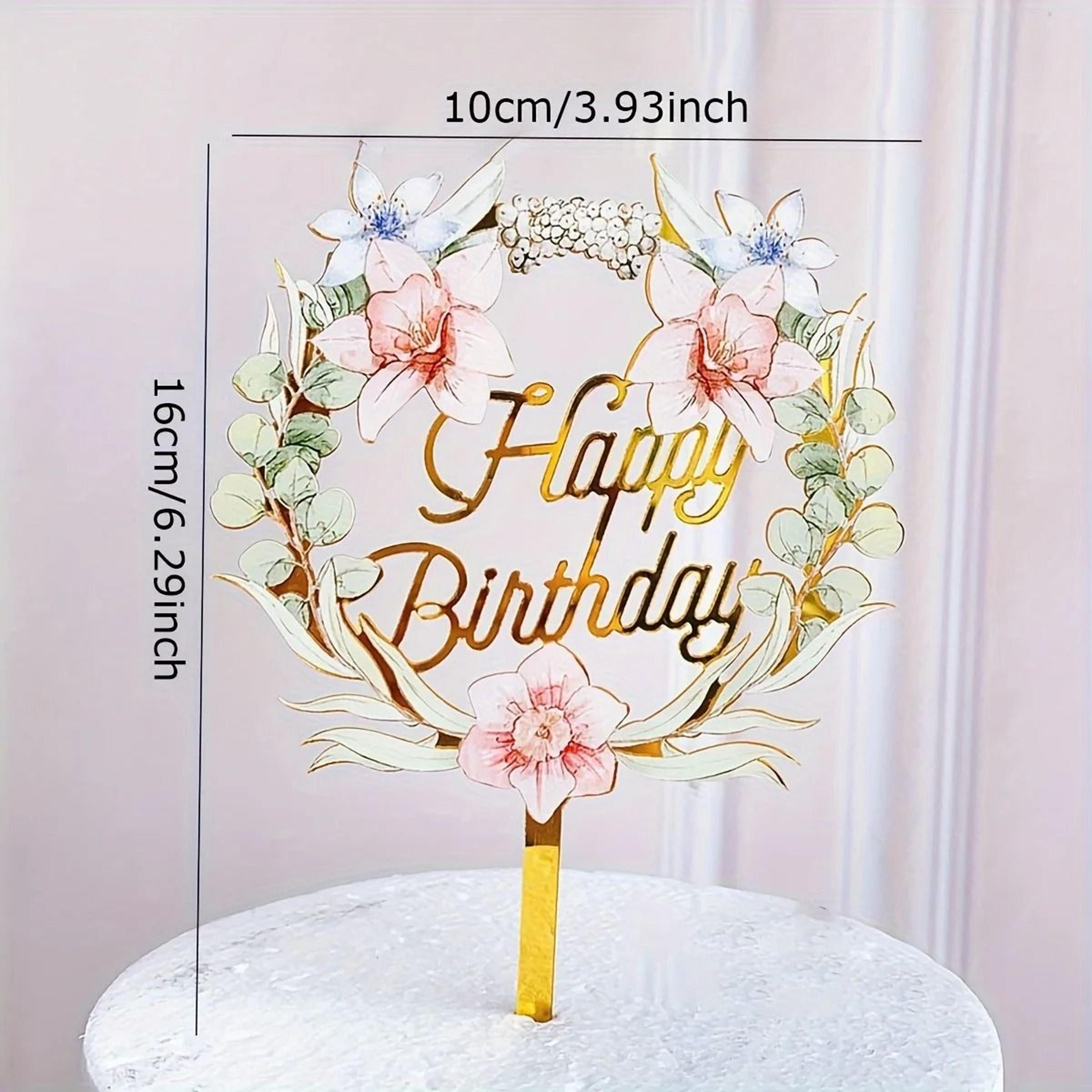 Happy Birthday Cake Topper Decorative Insert Pick For Party Cake Decorations 5