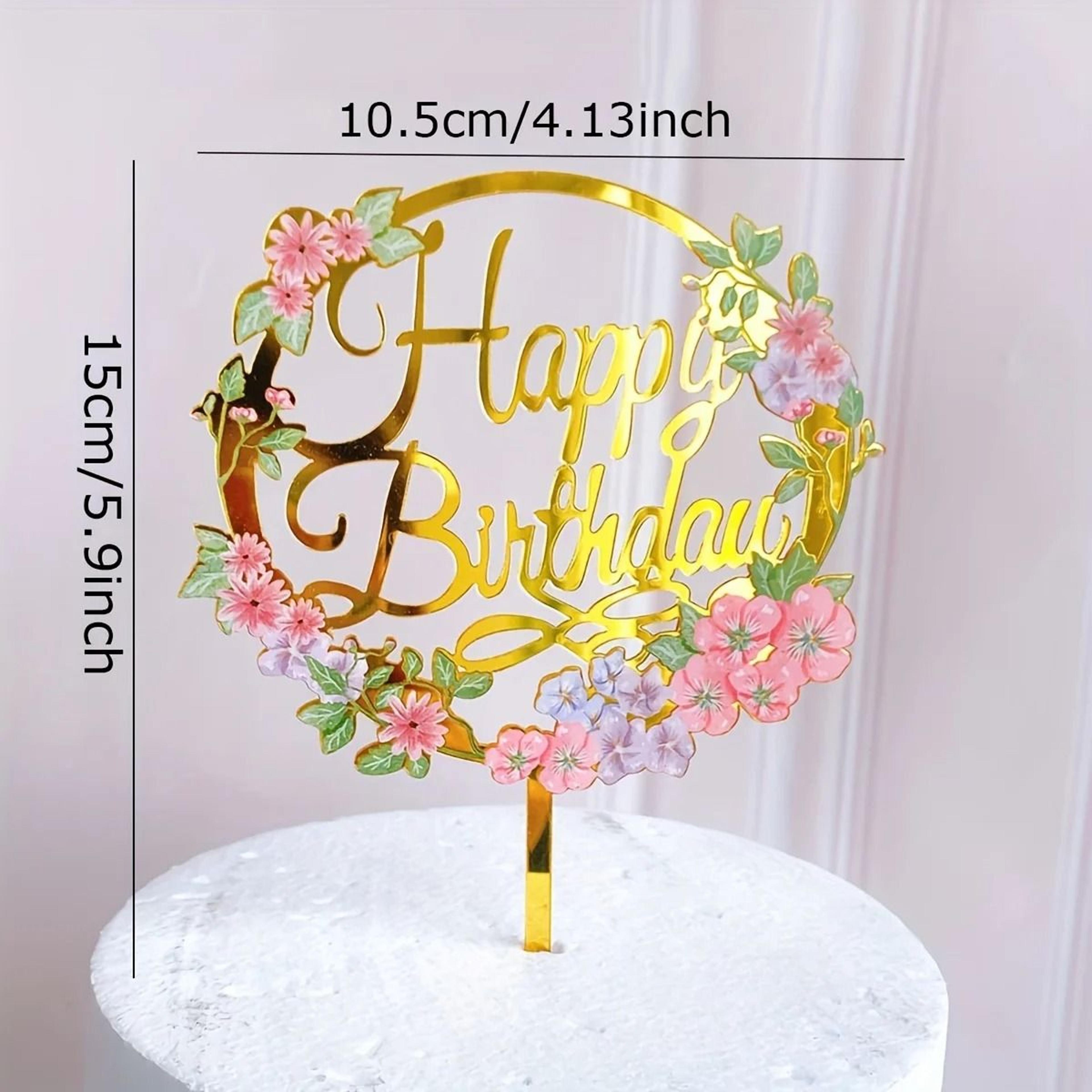 Happy Birthday Cake Topper Decorative Insert Pick For Party Cake Decorations 8