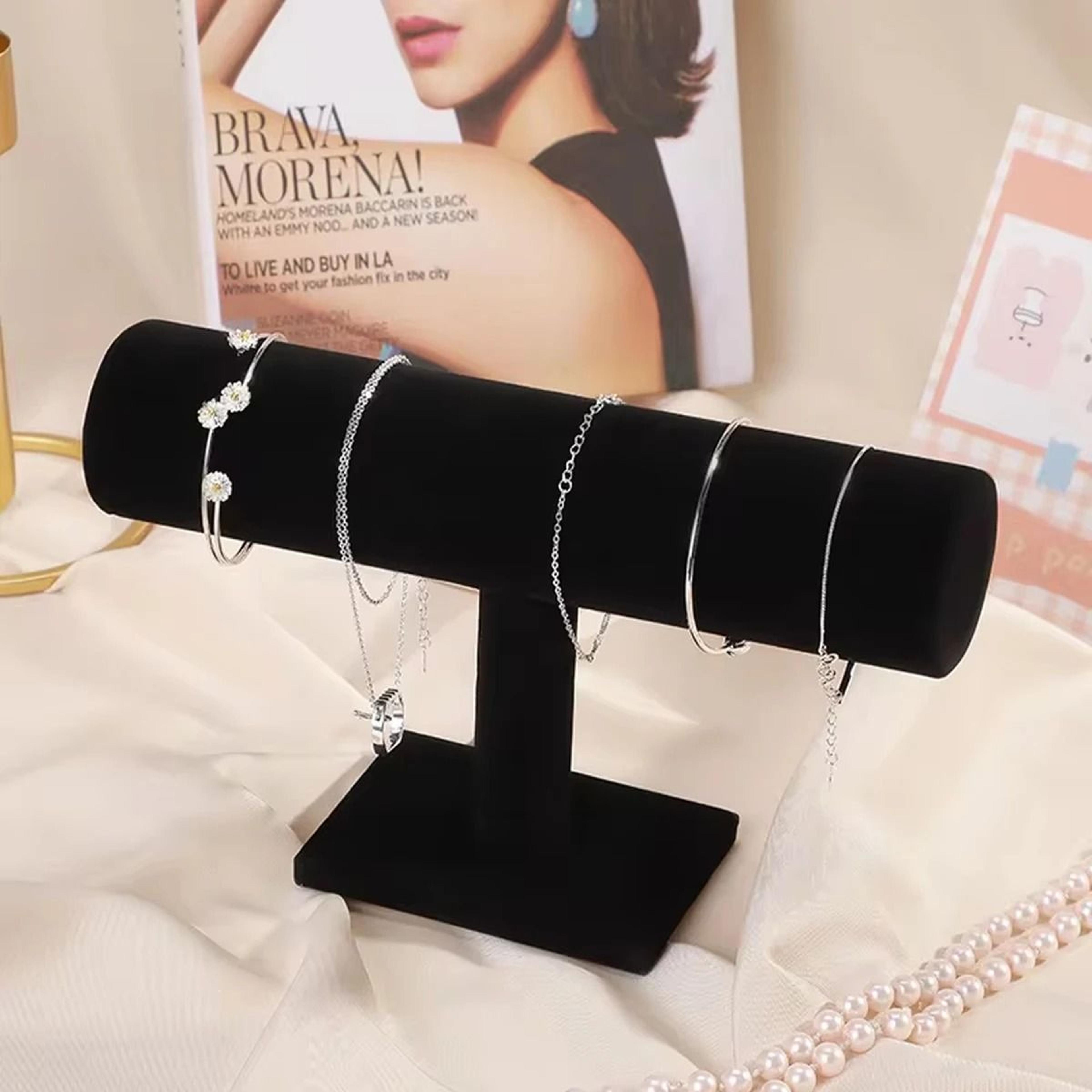 elegant velvet bracelet display stand jewelry organizer rack for watches and bangles