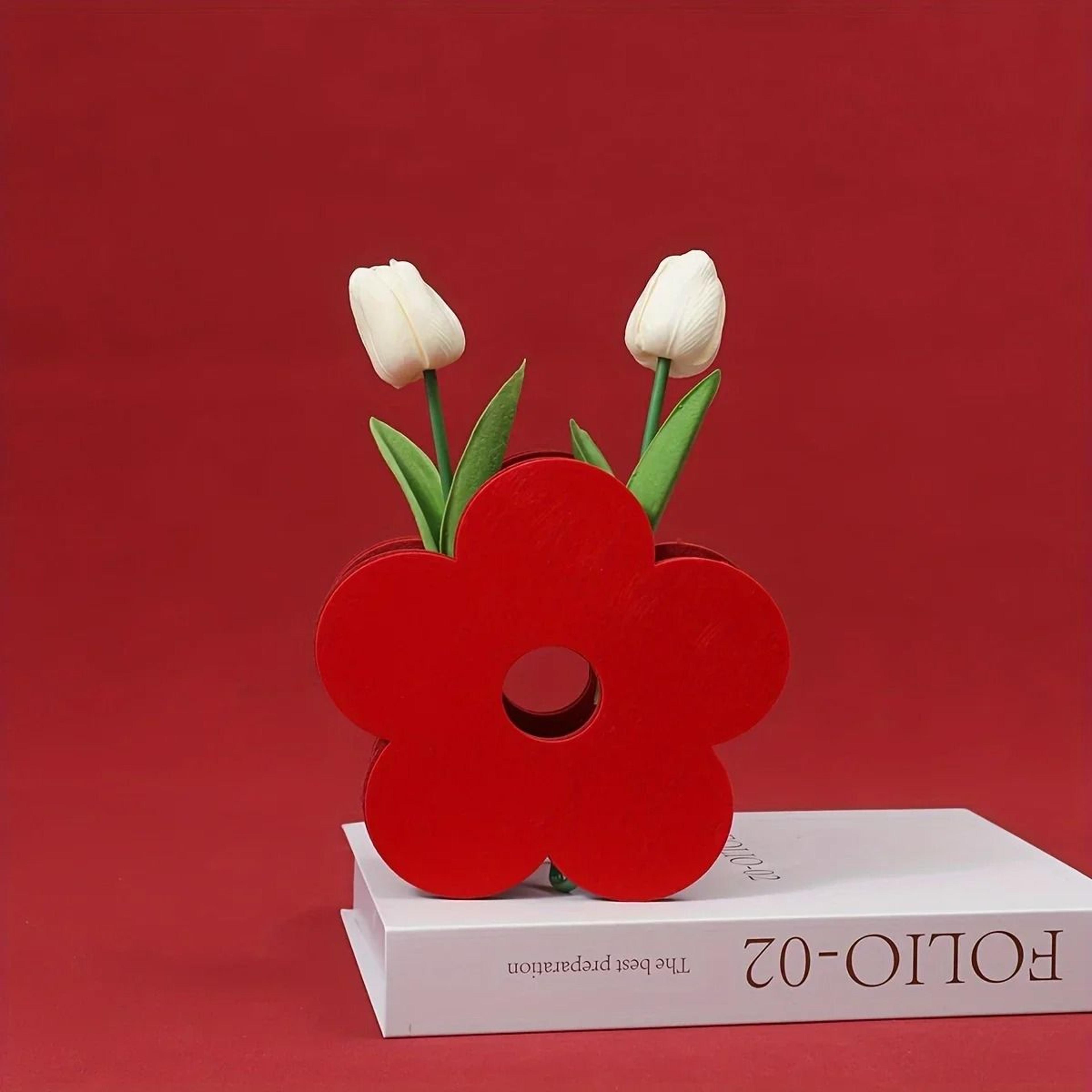 Red Good Fortune Flower Vase Decorative Wedding Arrangement Basket For Home Decor 1