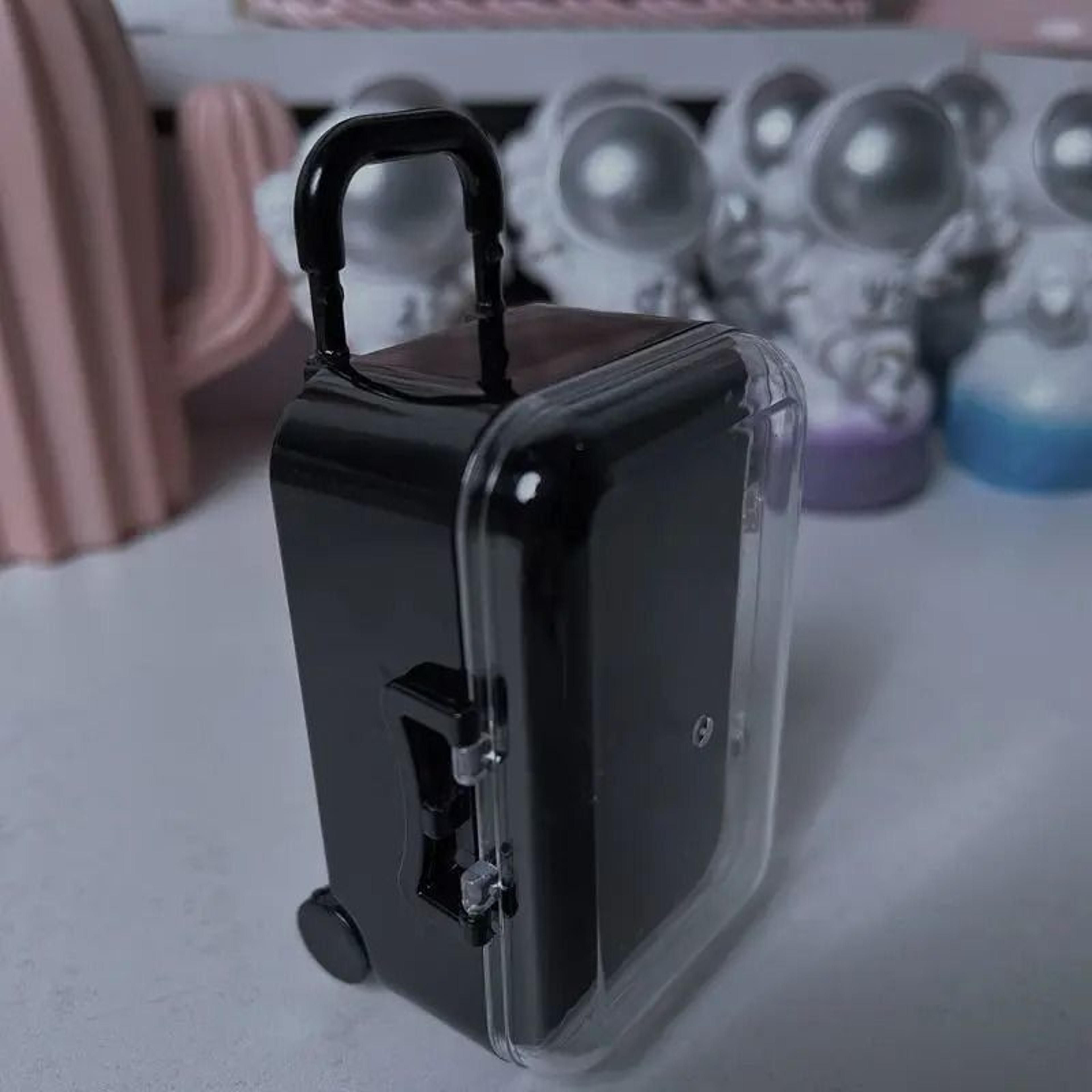 17cm Mini Transparent Trolley Suitcase Storage Box For Doll Clothes And Accessories 1
