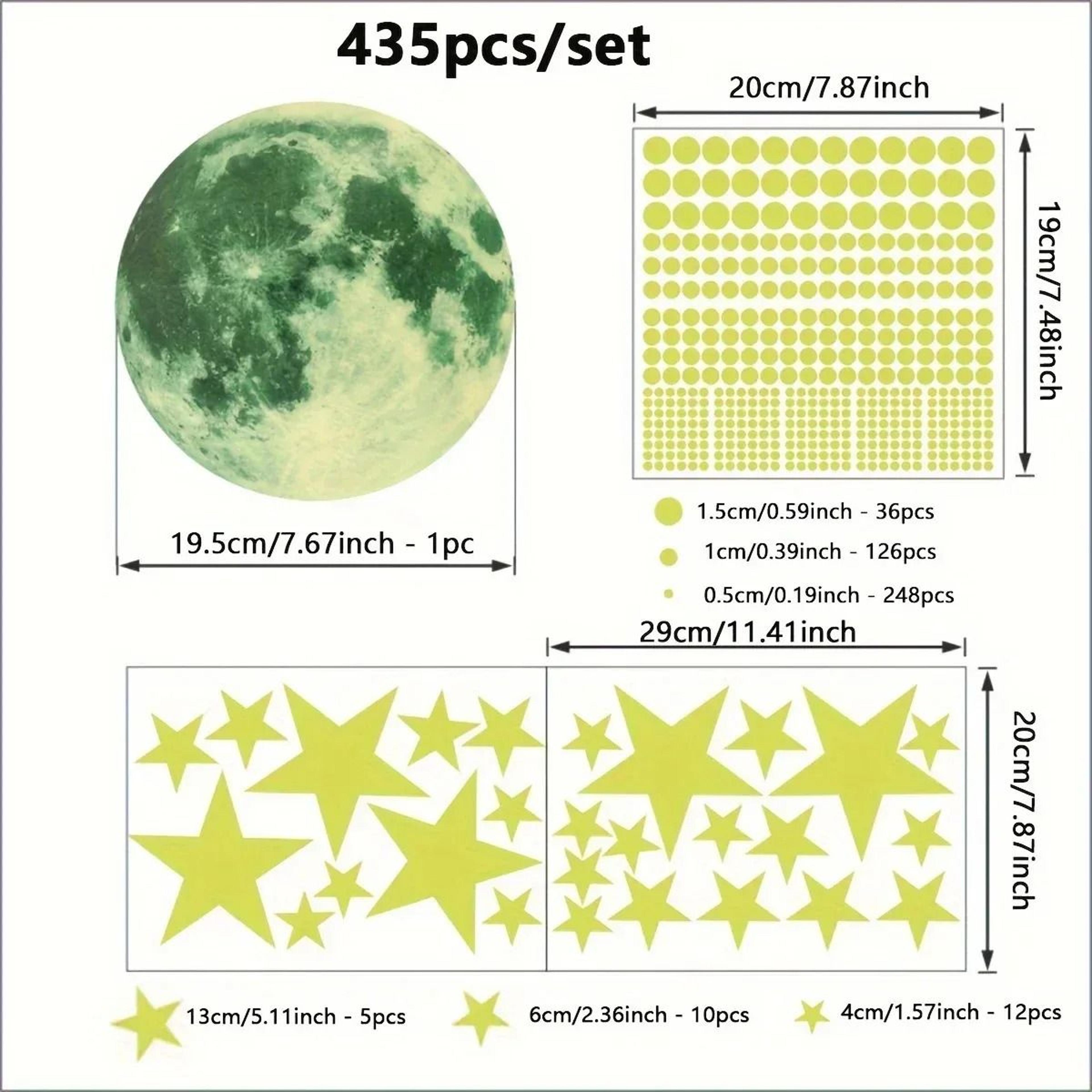 Glow In The Dark Moon Stars Earth Wall Stickers For Kids Bedroom Decor 1