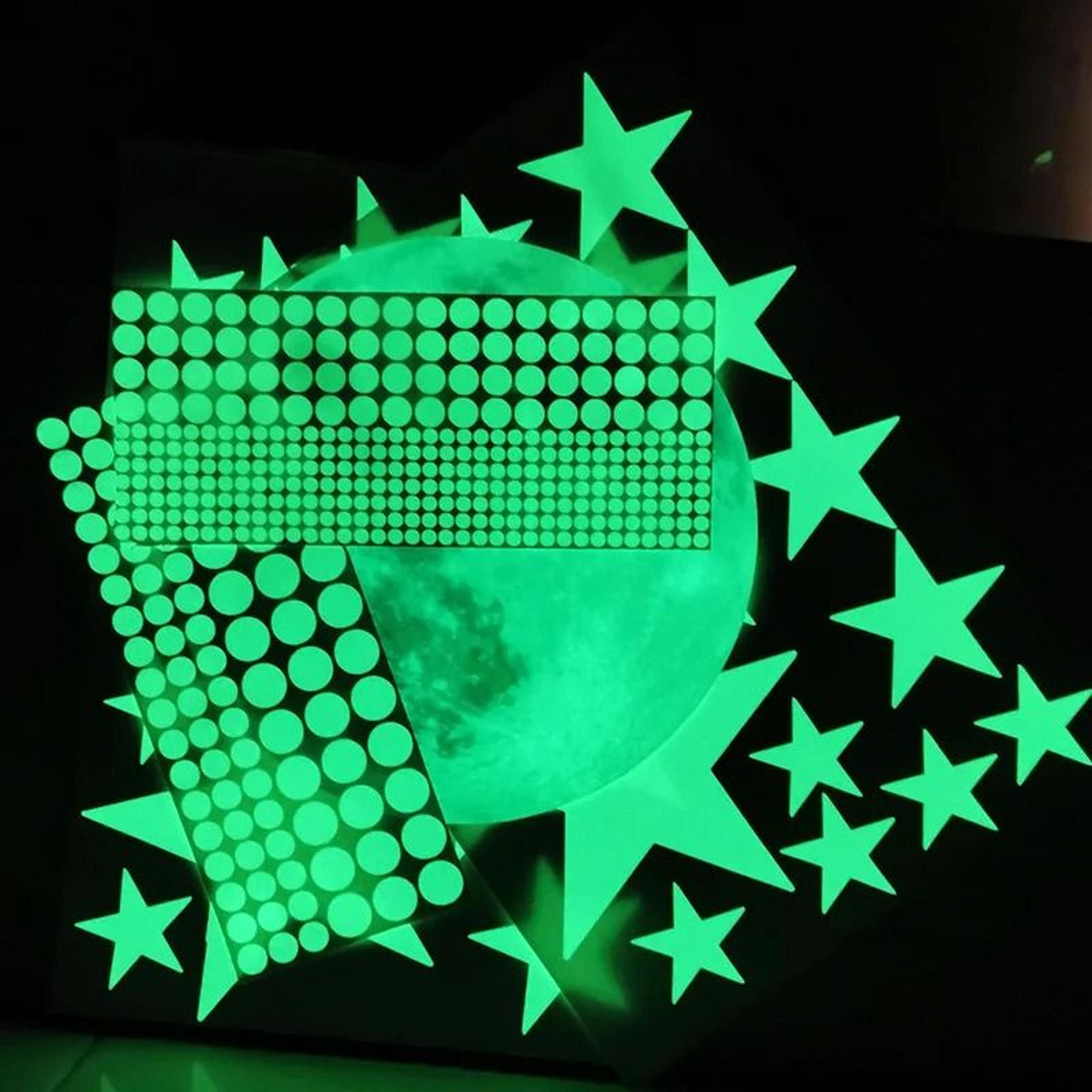 Glow In The Dark Moon Stars Earth Wall Stickers For Kids Bedroom Decor 5