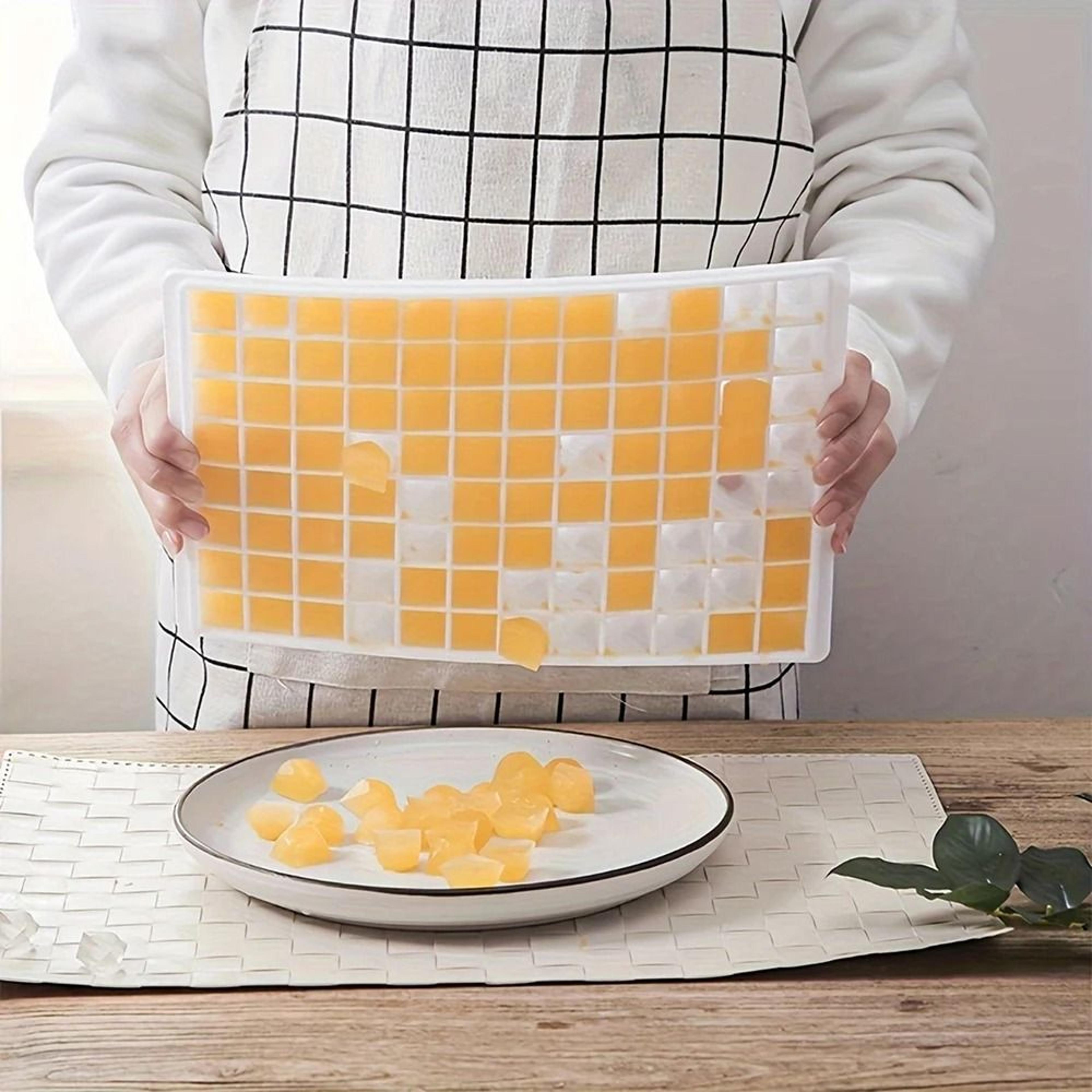 96 mini cube silicone ice tray reusable foldable mold for refreshing drinks