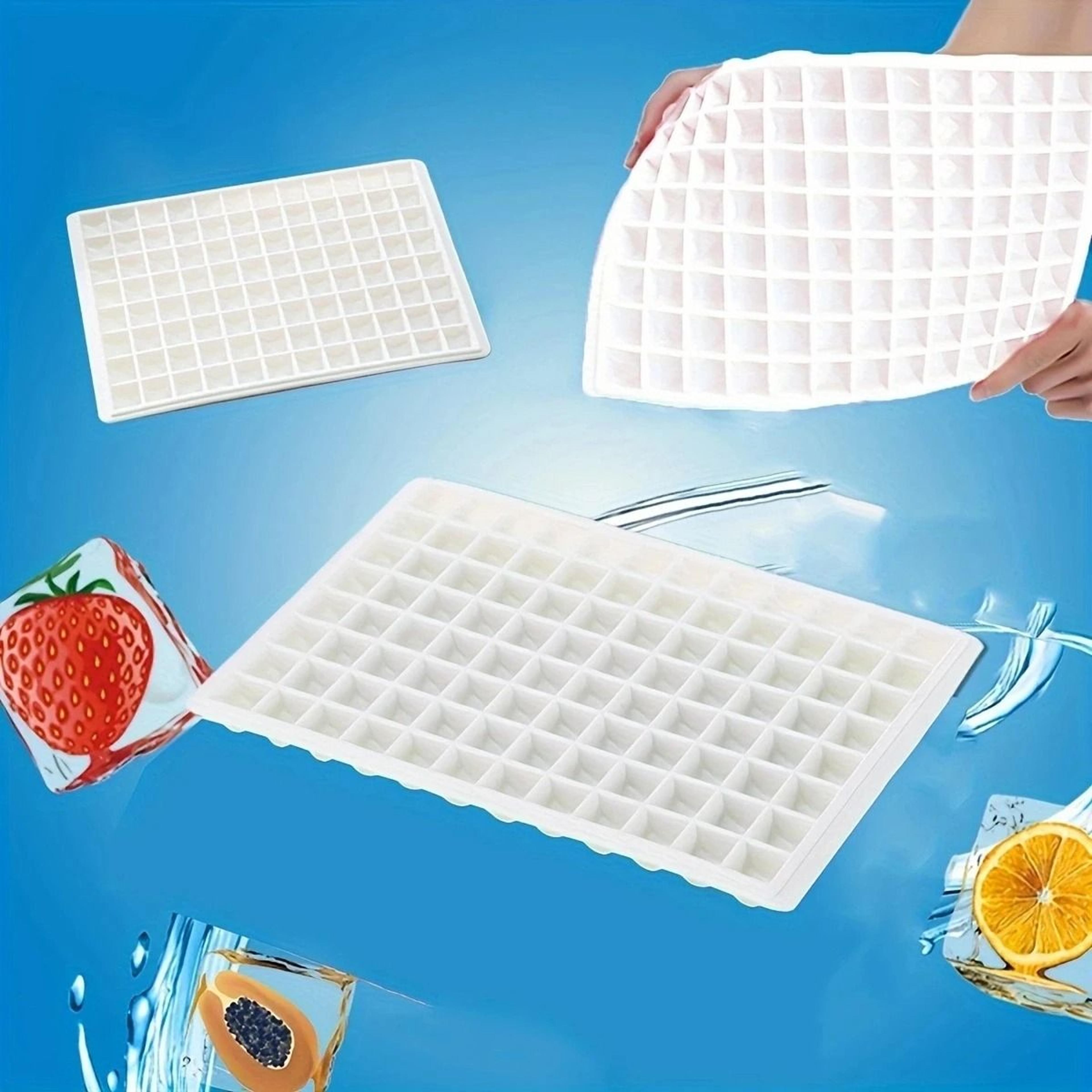 96 Mini Cube Silicone Ice Tray Reusable Foldable Mold For Refreshing Drinks 6