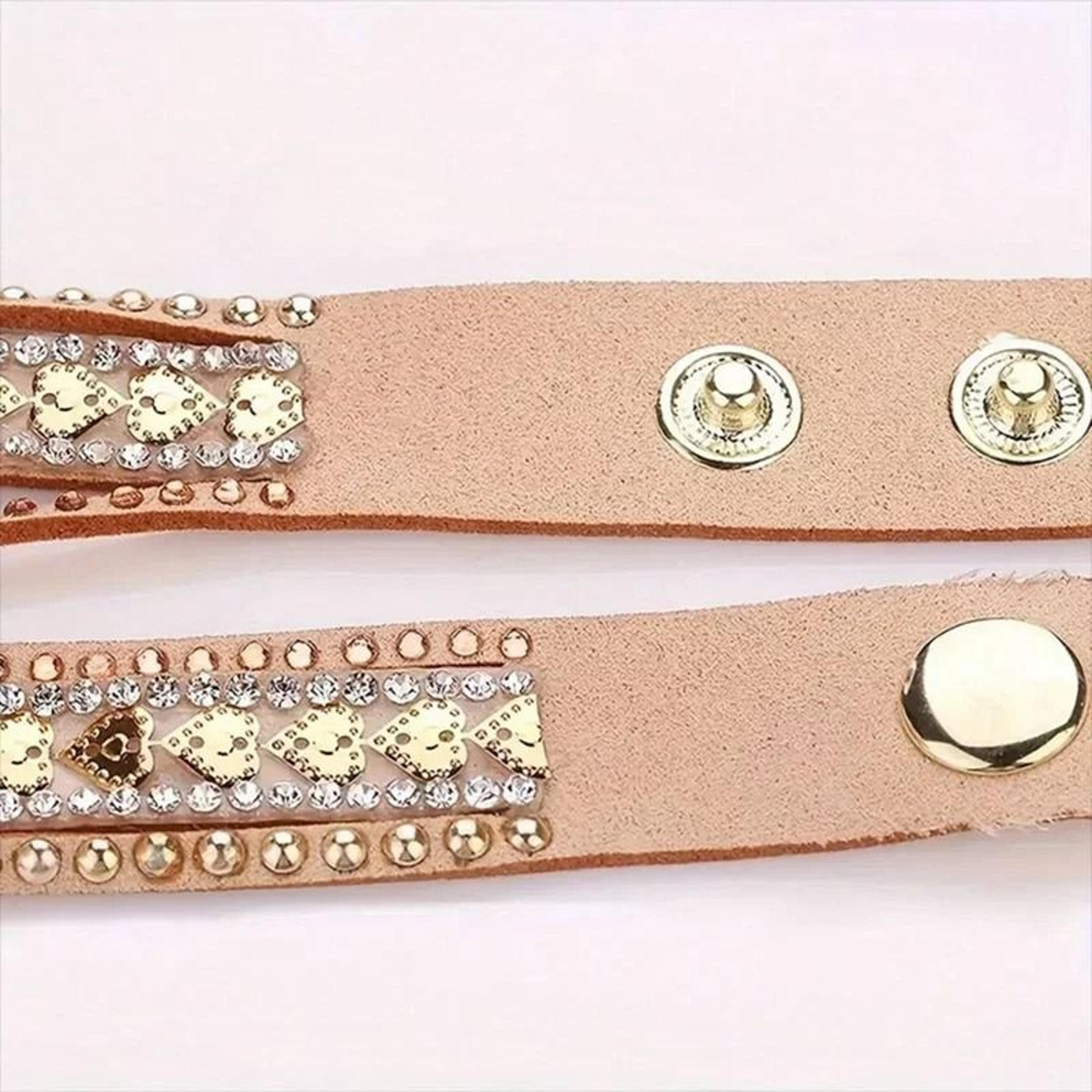 Elegant Rhinestone Womens Quartz Watch With Long Leather Wrap Bracelet Strap 5