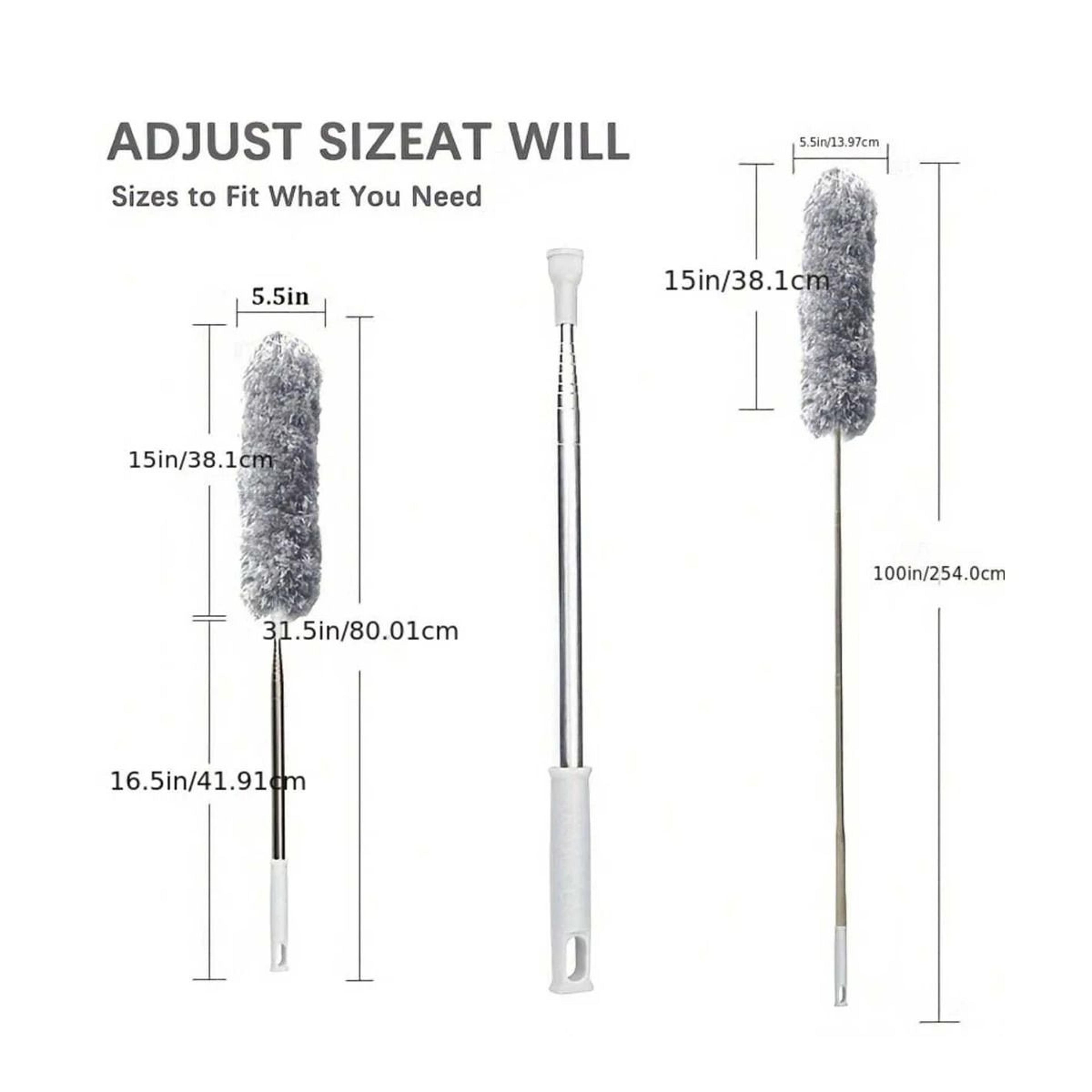28m Extendable Microfiber Duster With Telescopic Stainless Steel Handle For High Cleaning 1
