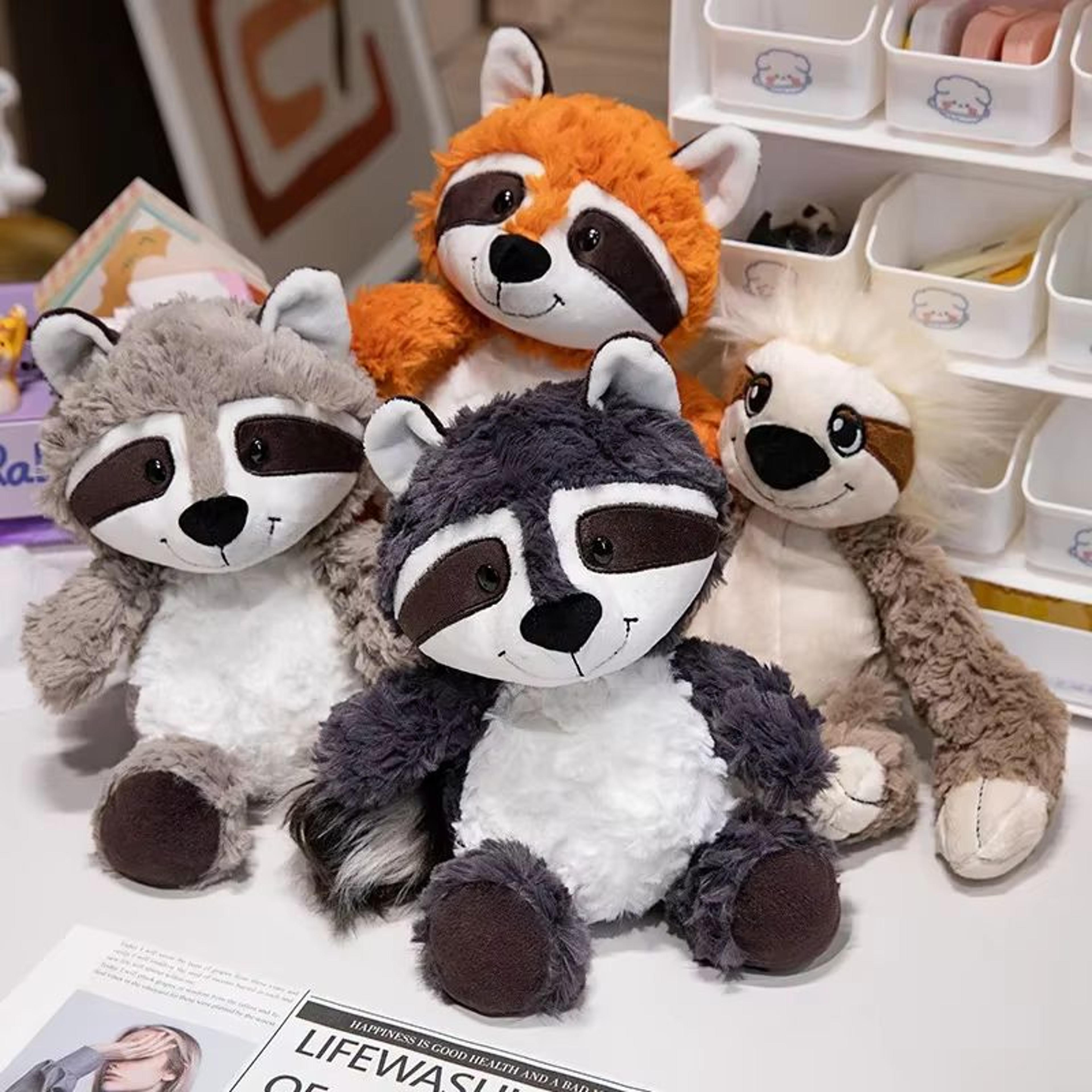 kawaii raccoon, fox, and sloth plush pillow - soft stuffed animal pillow for kids