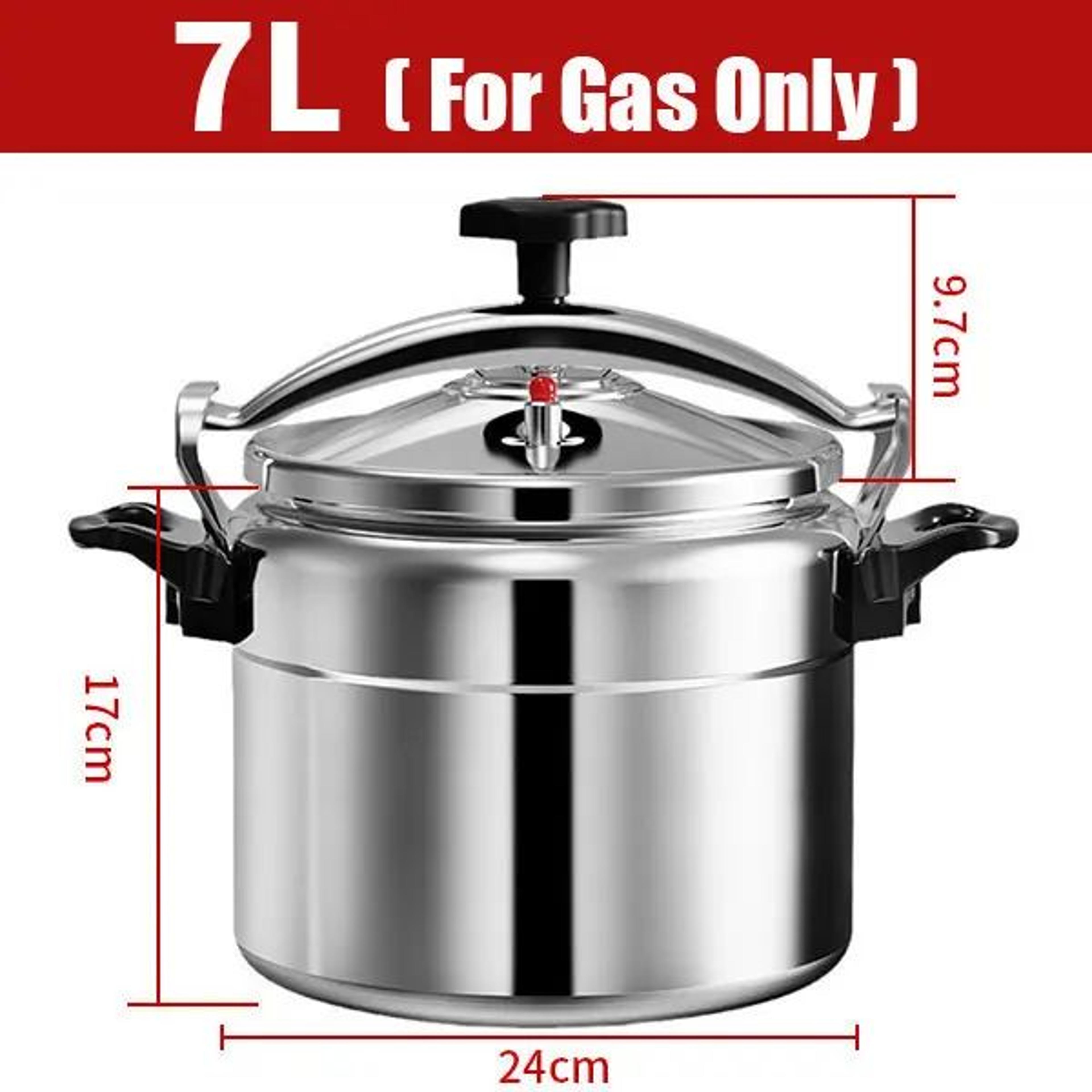 Aluminum Pressure Cooker For Gas Stoves  Safe Lock Pressure Canner In 3L To 7L Sizes 7