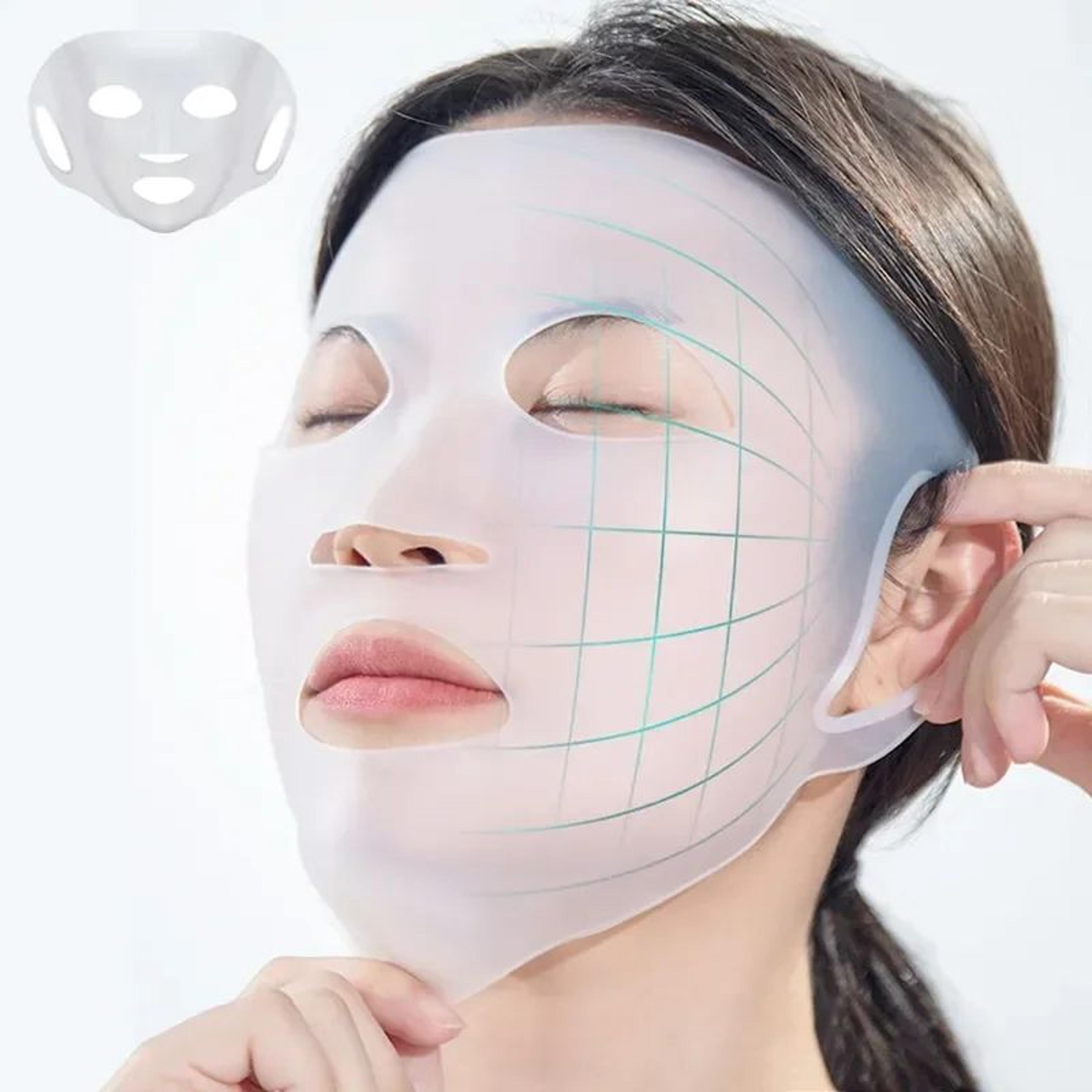 reusable 3d silicone face mask – ear-hook lifting mask for firming & skincare absorption