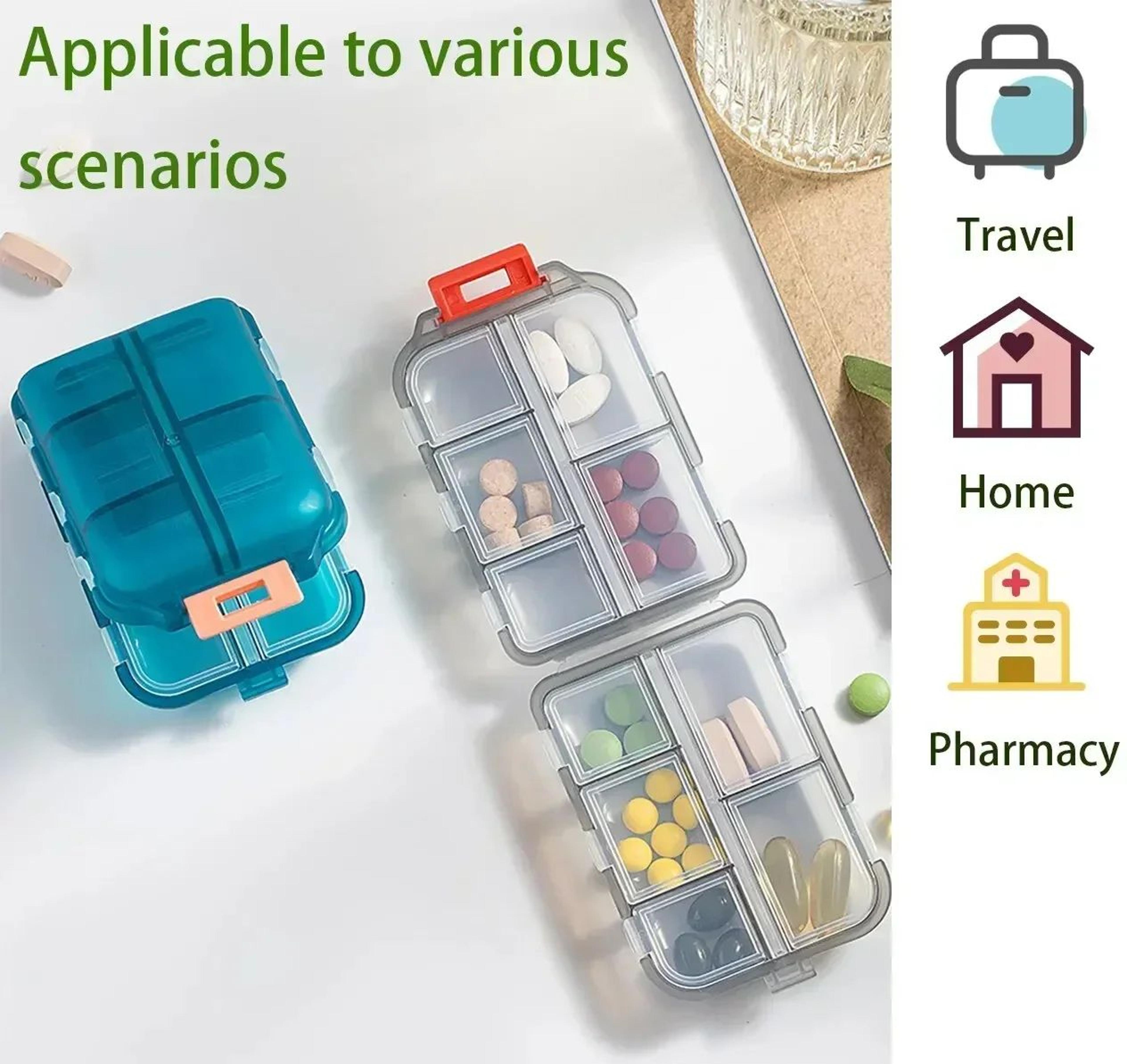 portable travel pill organizer with 10-grid daily medicine storage case