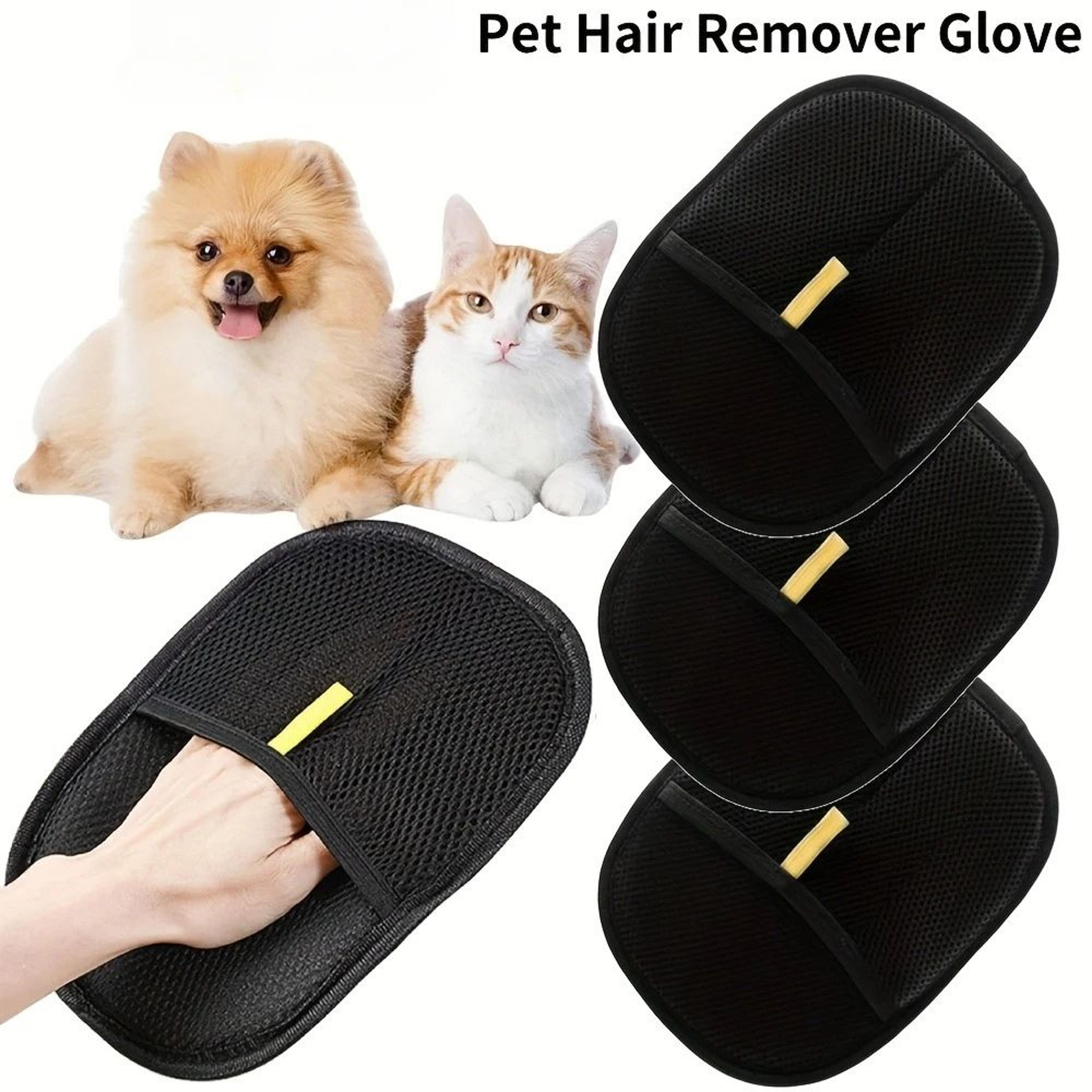 pet grooming gloves hair remover – gentle deshedding & cleaning gloves for dogs and cats