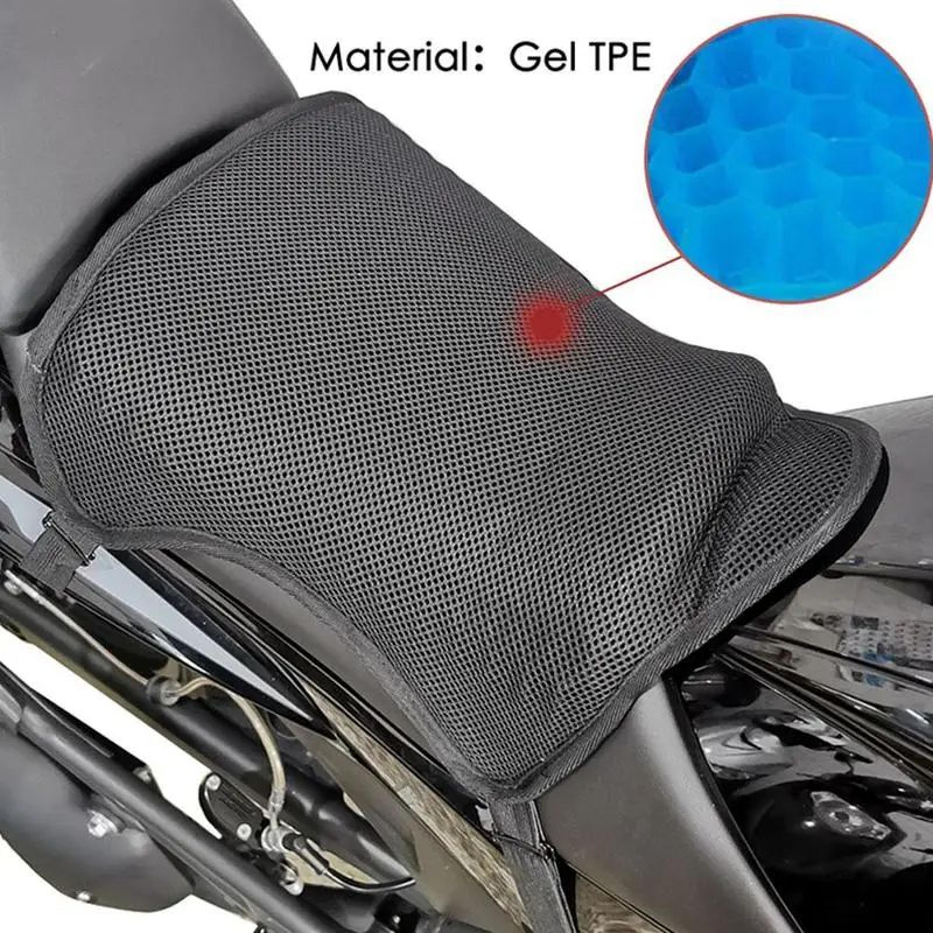 all-season comfort motorcycle gel seat cushion - breathable motorcycle seat cover with shock absorption