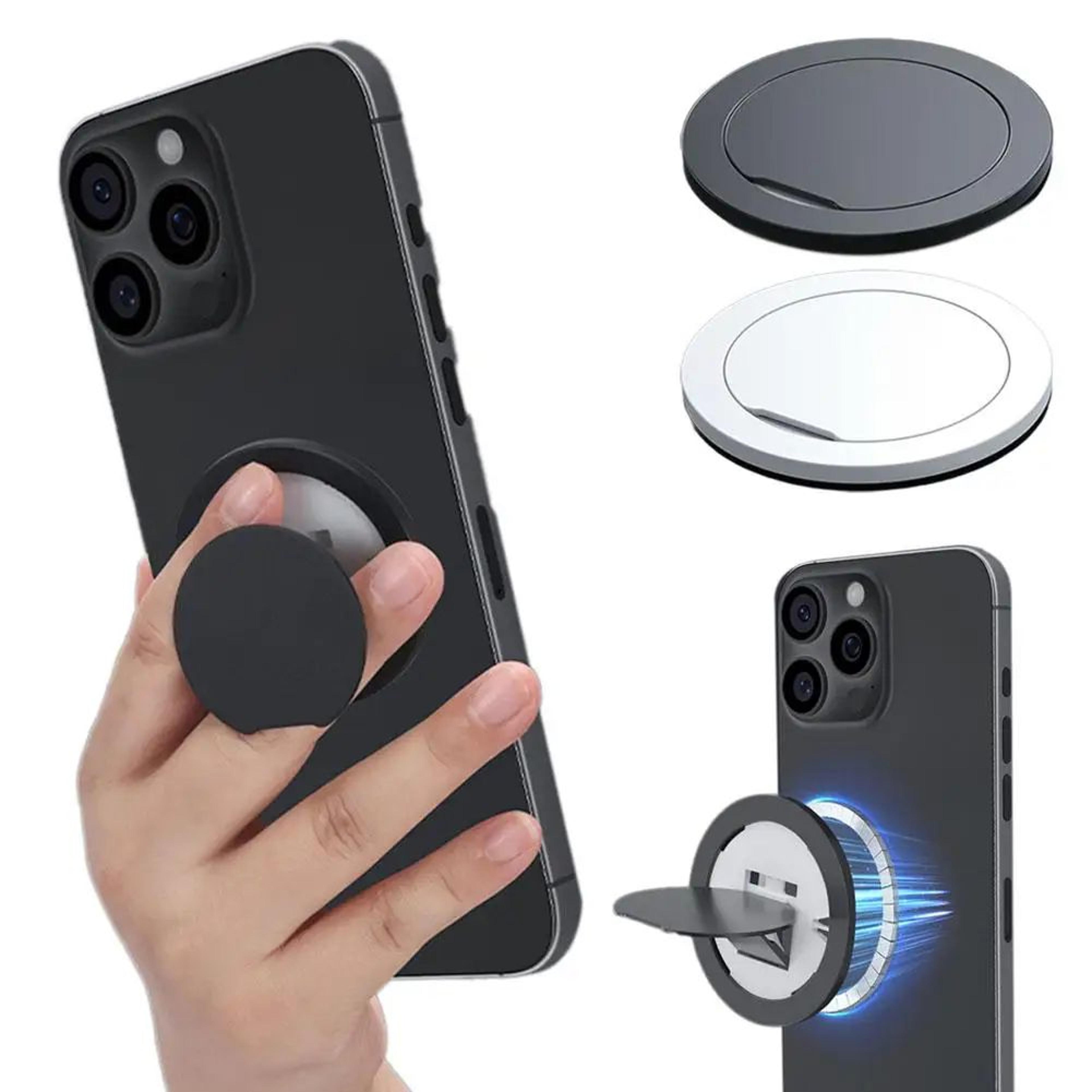 flexring magnetic phone holder - foldable 360 rotating phone stand for desk & travel