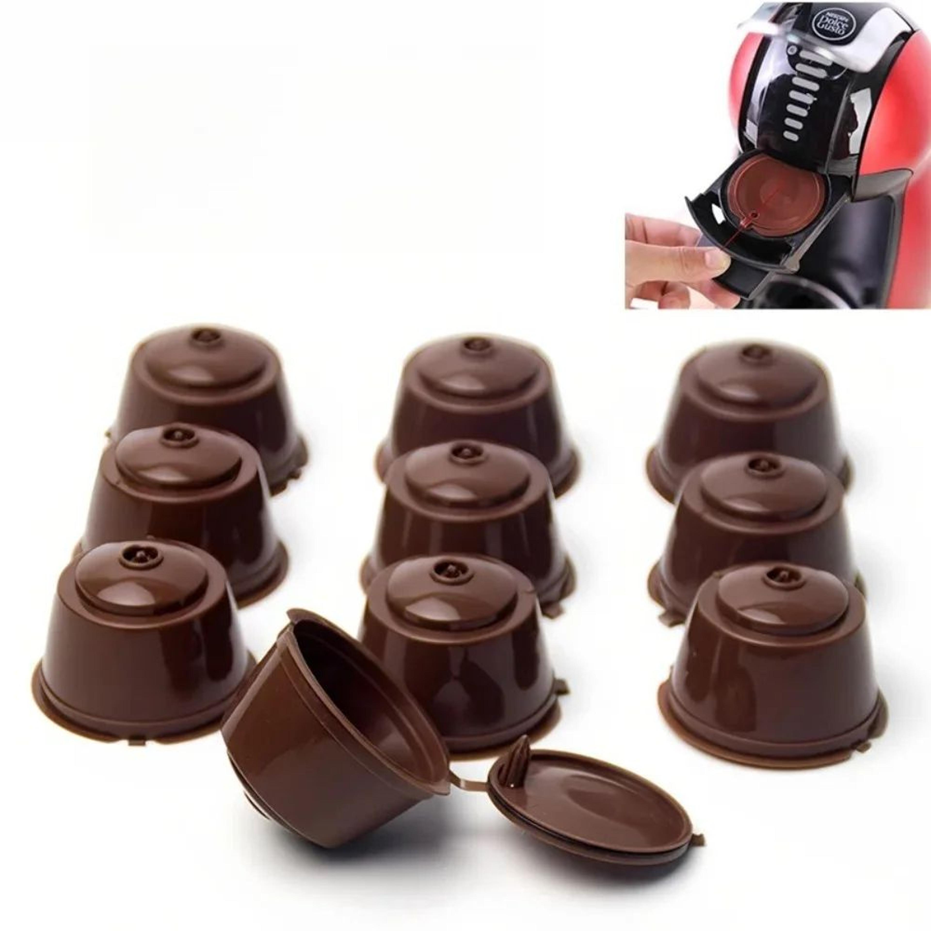 10-pack reusable dolce gusto capsules – refillable coffee pods with spoon & cleaning brush