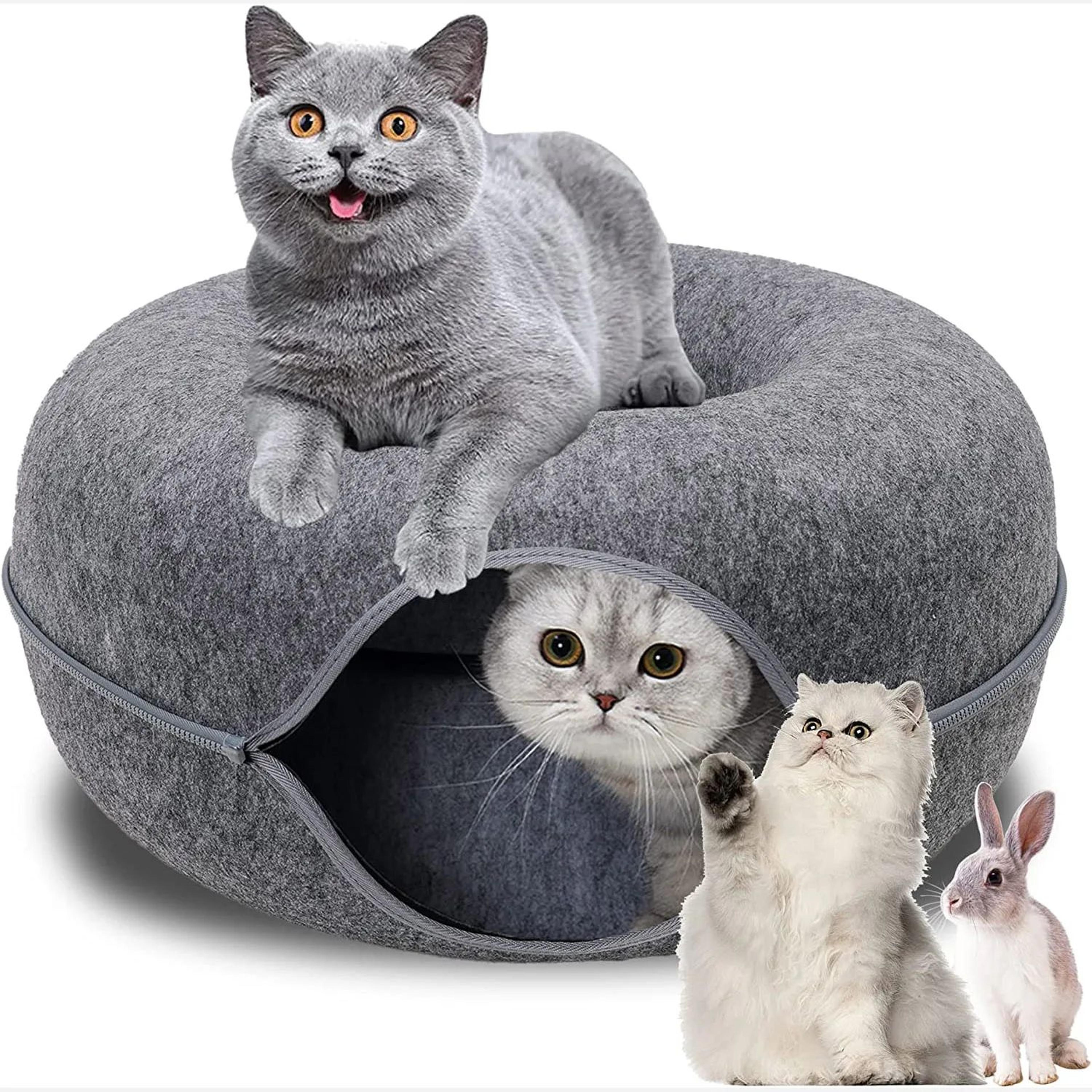 cozyloop play tunnel bed – cat tunnel toy & donut bed for indoor cats and small pets