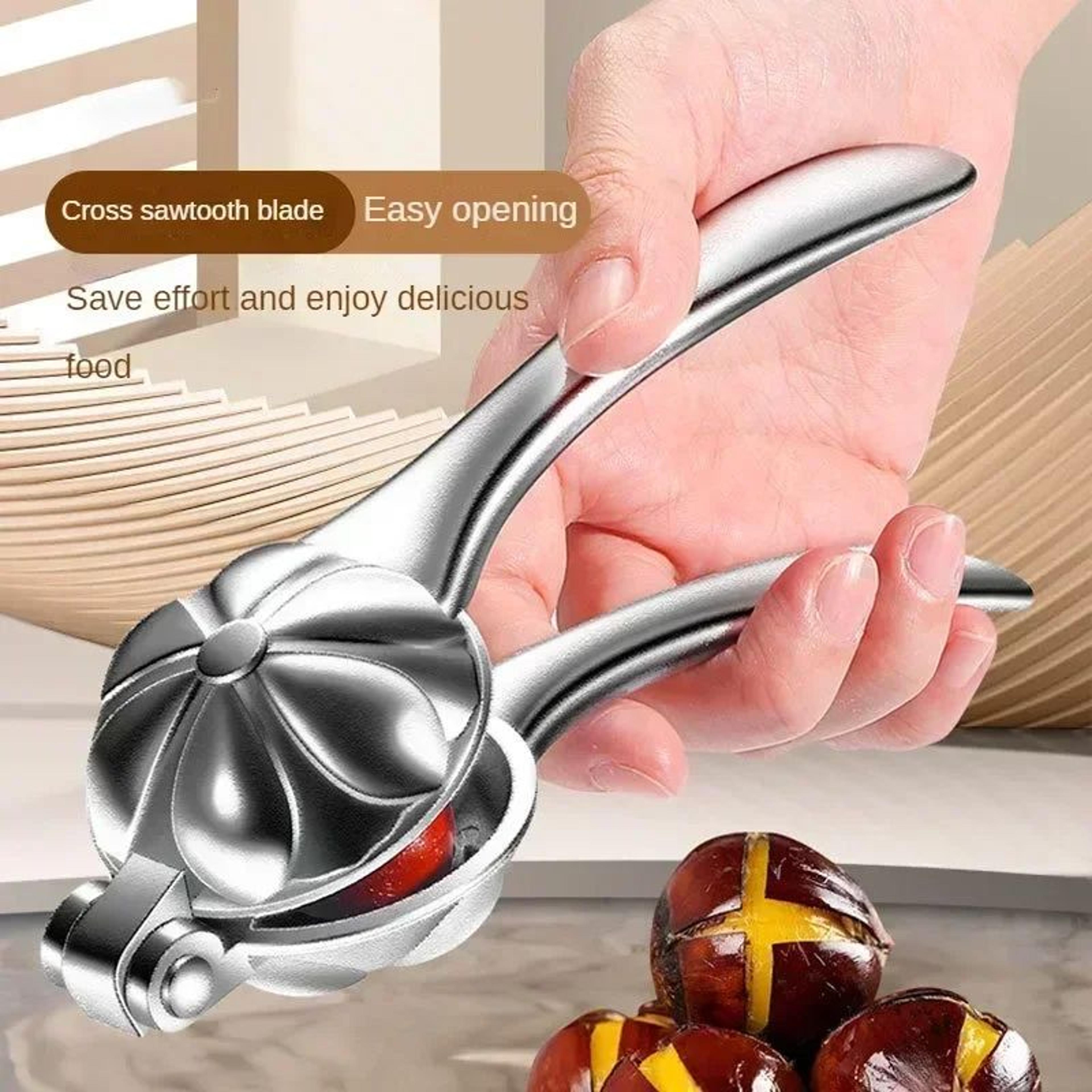 stainless steel chestnut opener – quick clip nut cracker & shell cutter