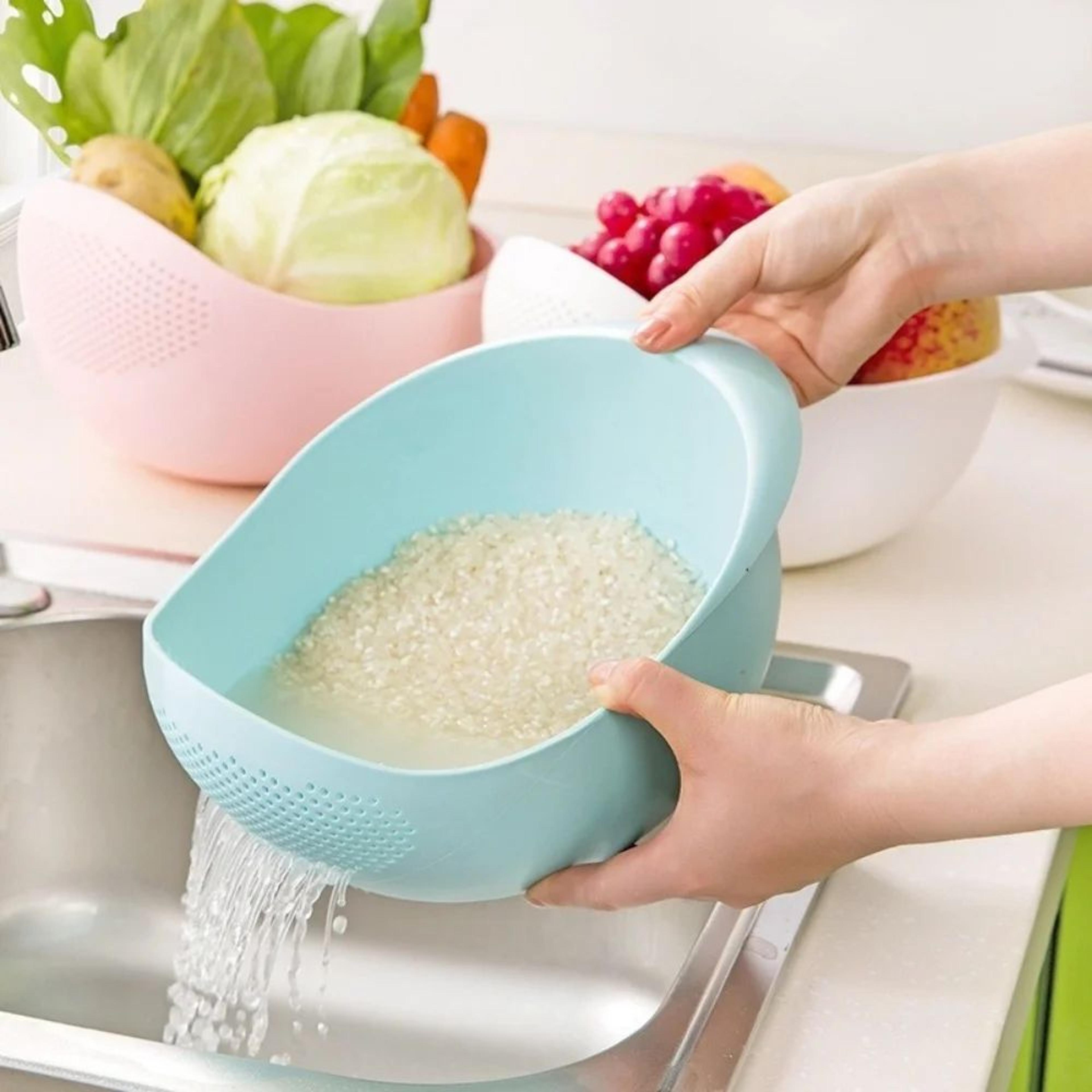 MultiPurpose Rice Sieve Colander For Washing And Draining Fruits  Vegetables 1