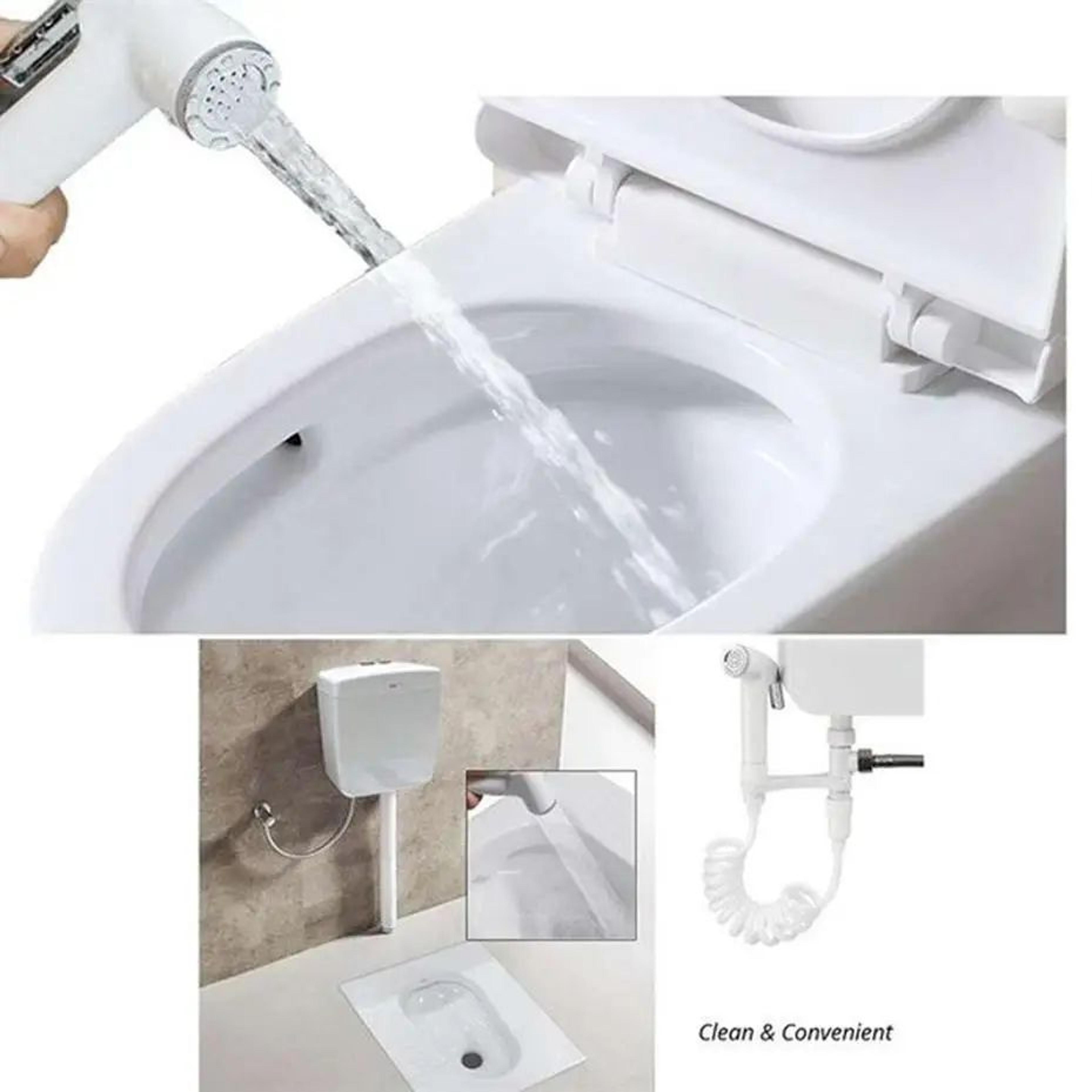 CleanFlow Handheld Bidet Sprayer Set  Stainless Steel Toilet Bidet Attachment With Flexible Shower  3