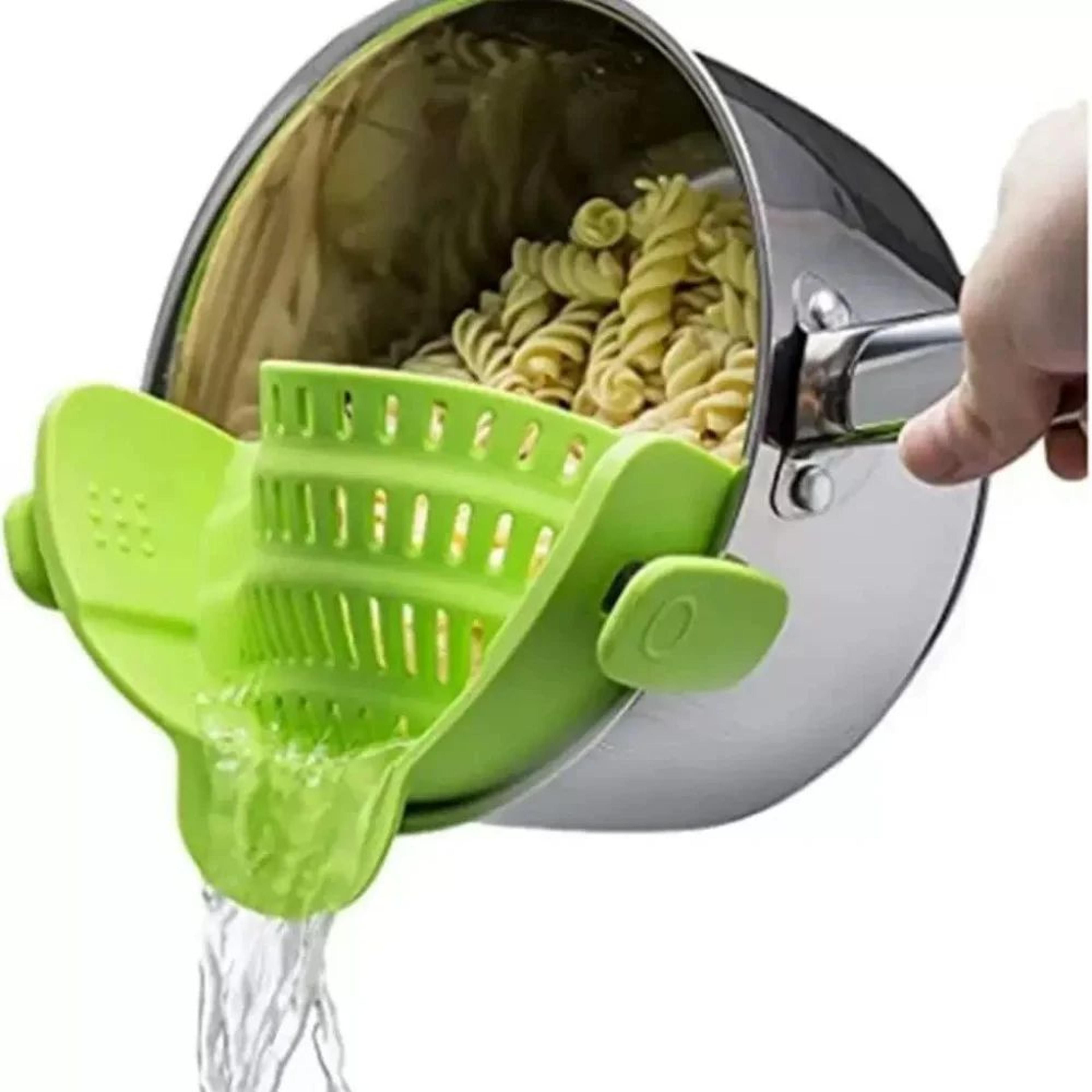 Silicone ClipOn Pasta Strainer  Foldable Clamp Pot Filter For Noodles  Vegetables 5