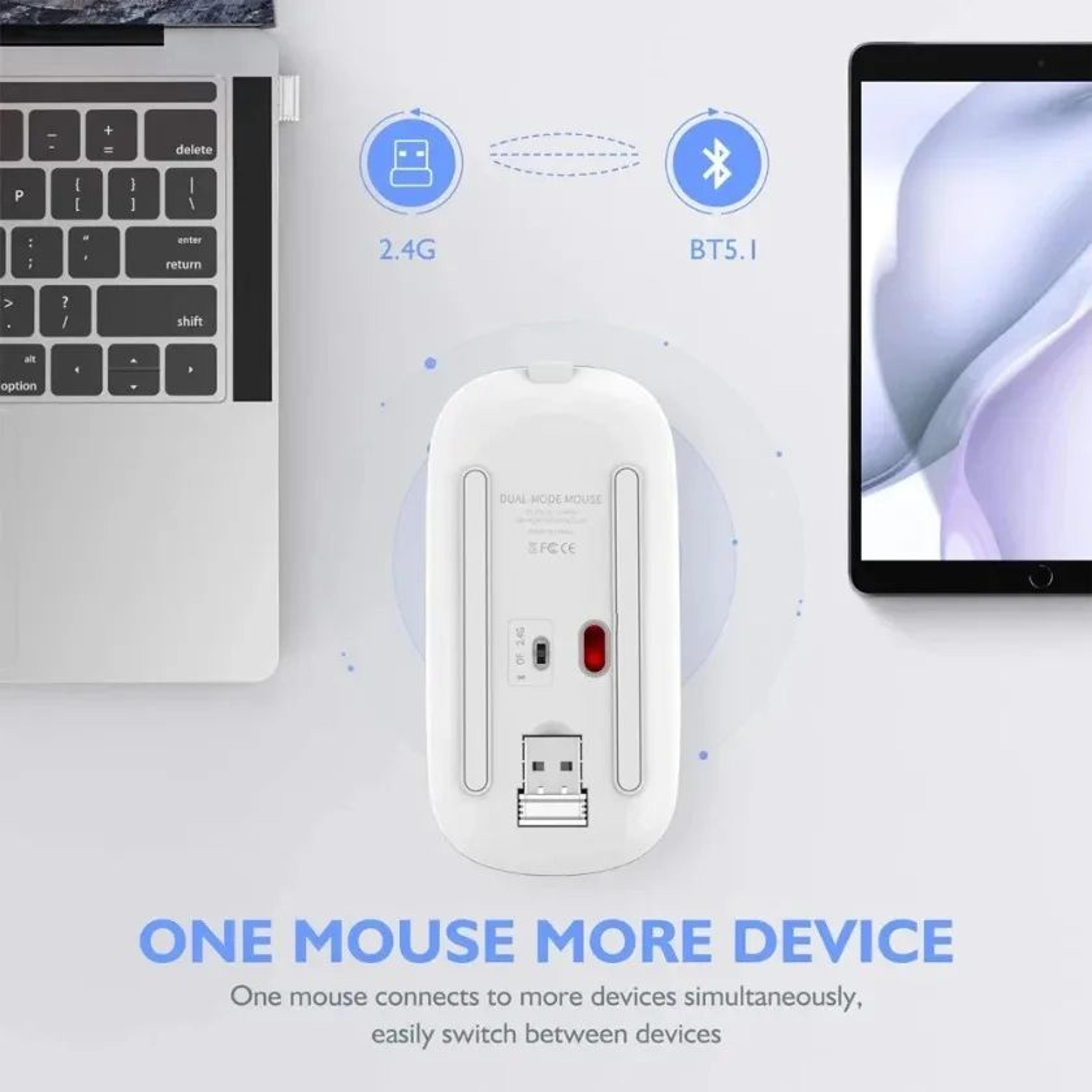 Rechargeable Dual Mode Silent Wireless Mouse With LED Backlight  Slim Wireless Mouse For PC  Laptop 4