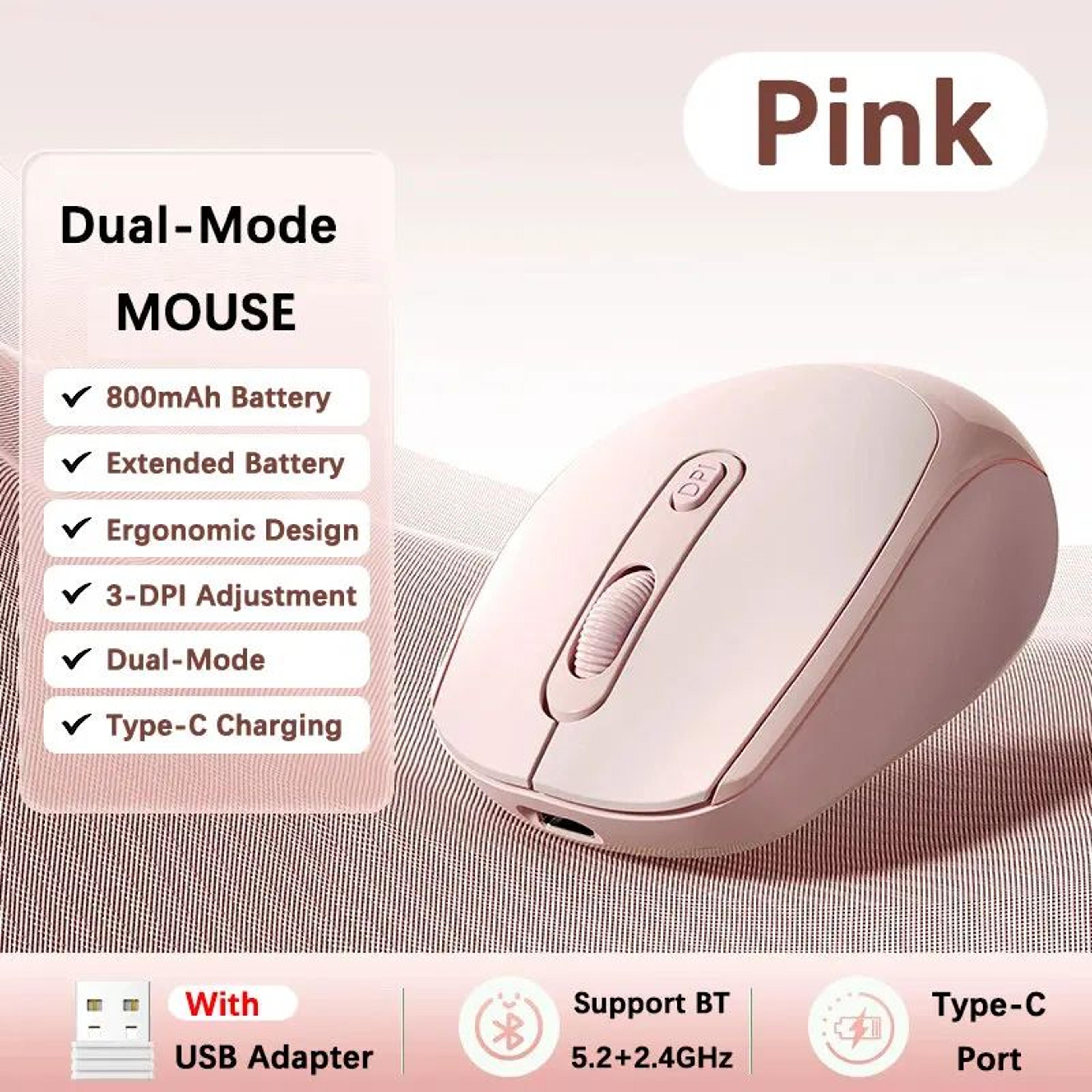 ComfortFlow Dual Mode Ergonomic Wireless Mouse With Bluetooth  24GHz USB Receiver For Laptop  PC 5