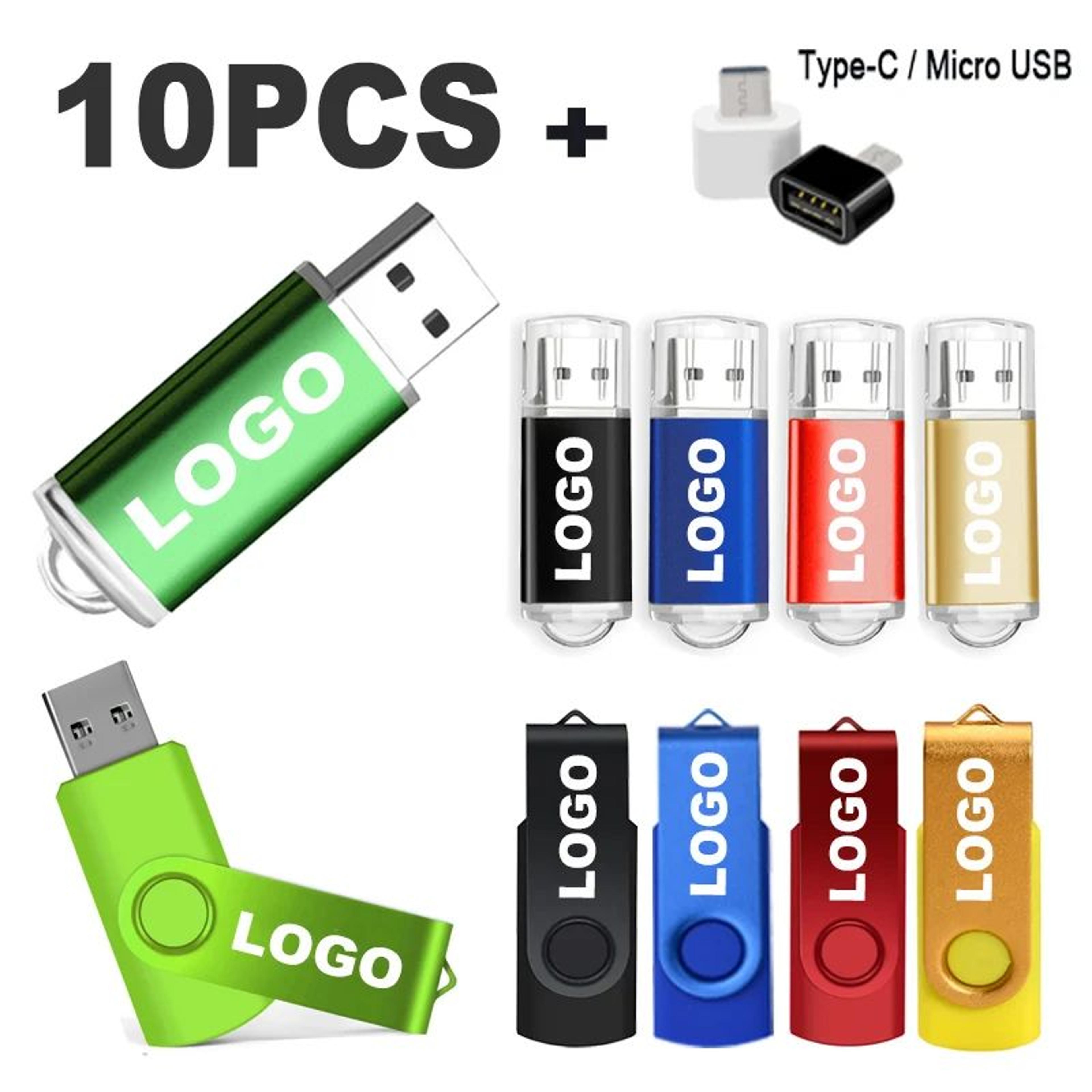 10-pack color usb flash drive 2.0 – customizable mini usb memory stick set (4gb–128gb)