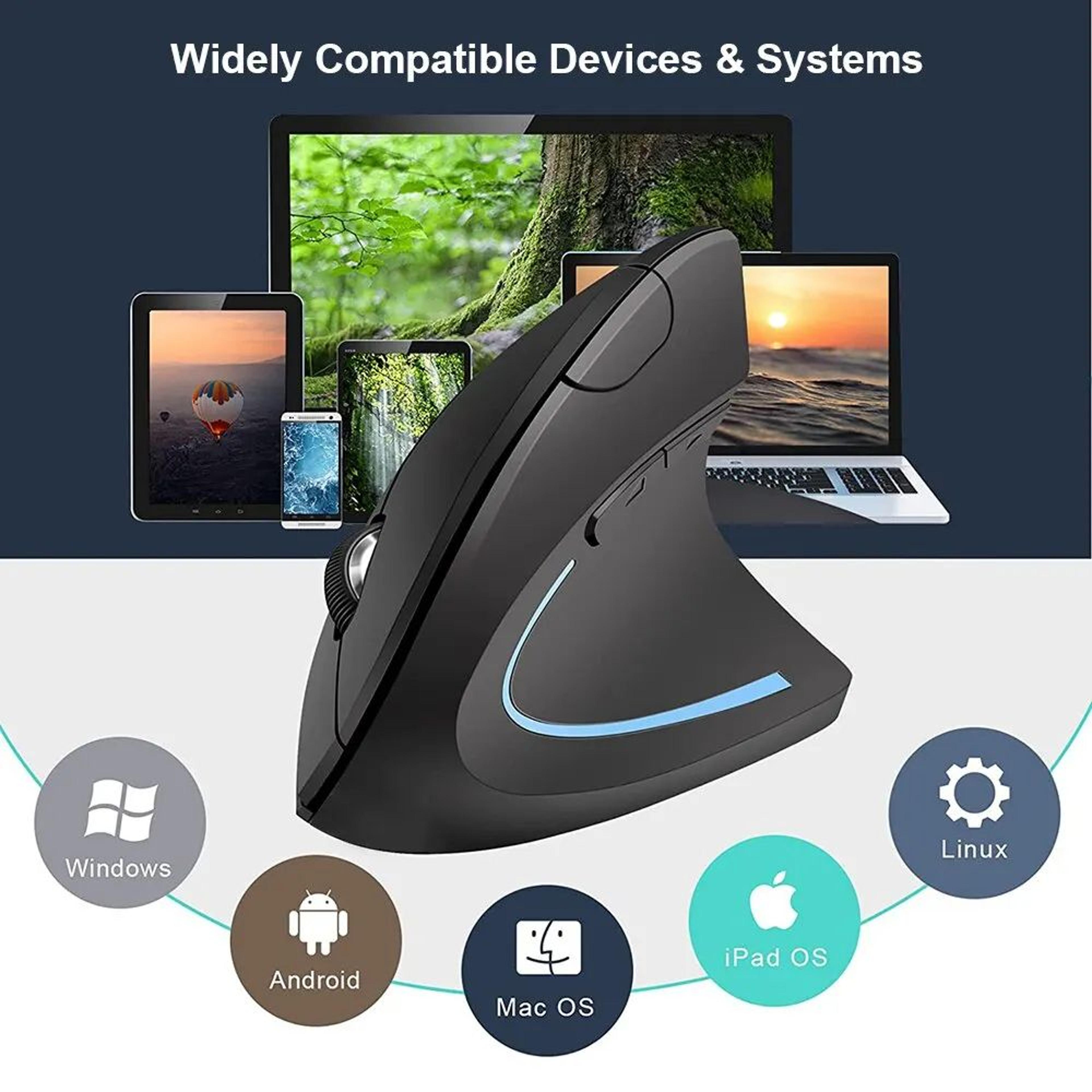 ErgoLift Wireless Vertical Mouse  Ergonomic 24GHz Optical Mouse With Adjustable DPI 3