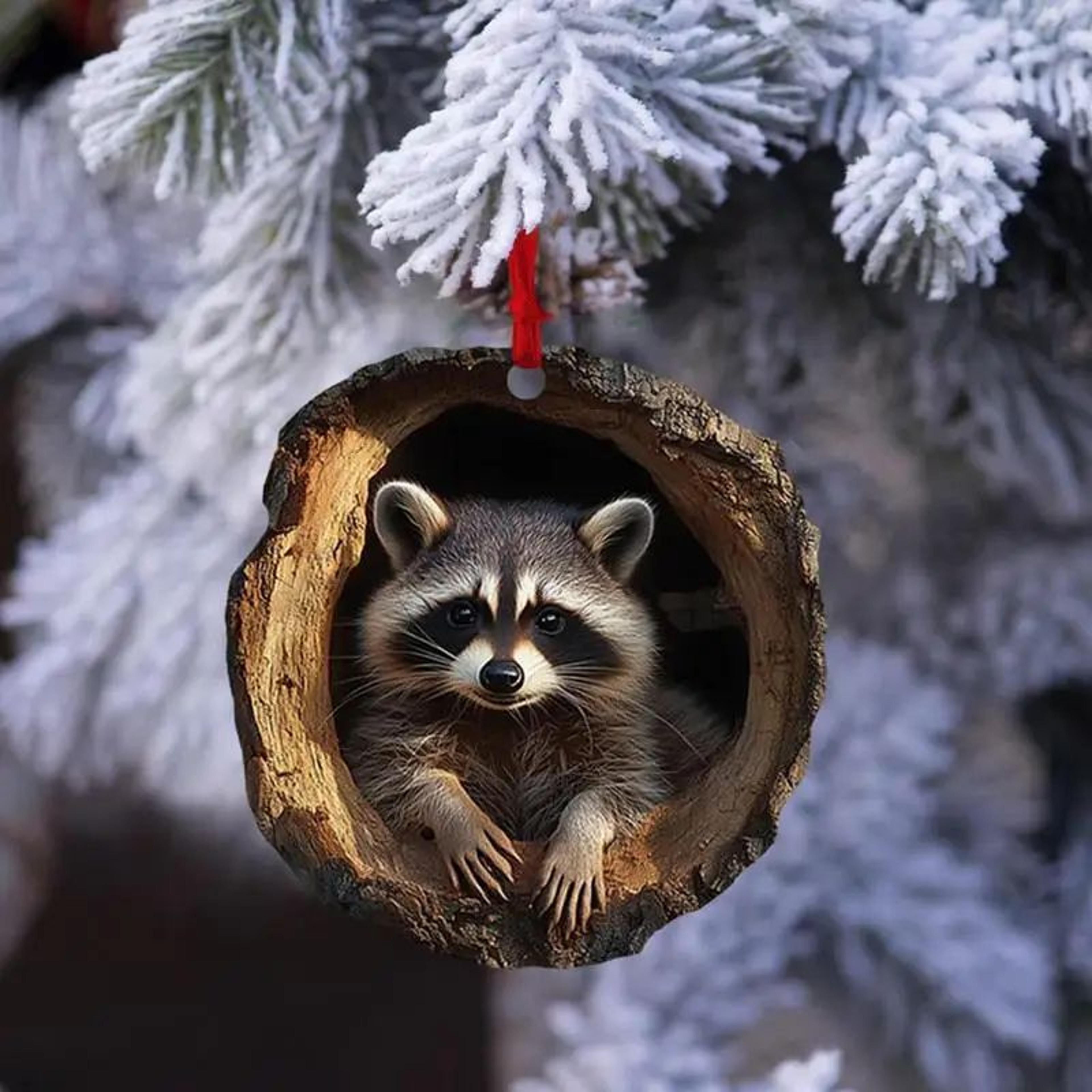 Woodland Charm Acrylic Christmas Ornament Animal Tree Pendant 2