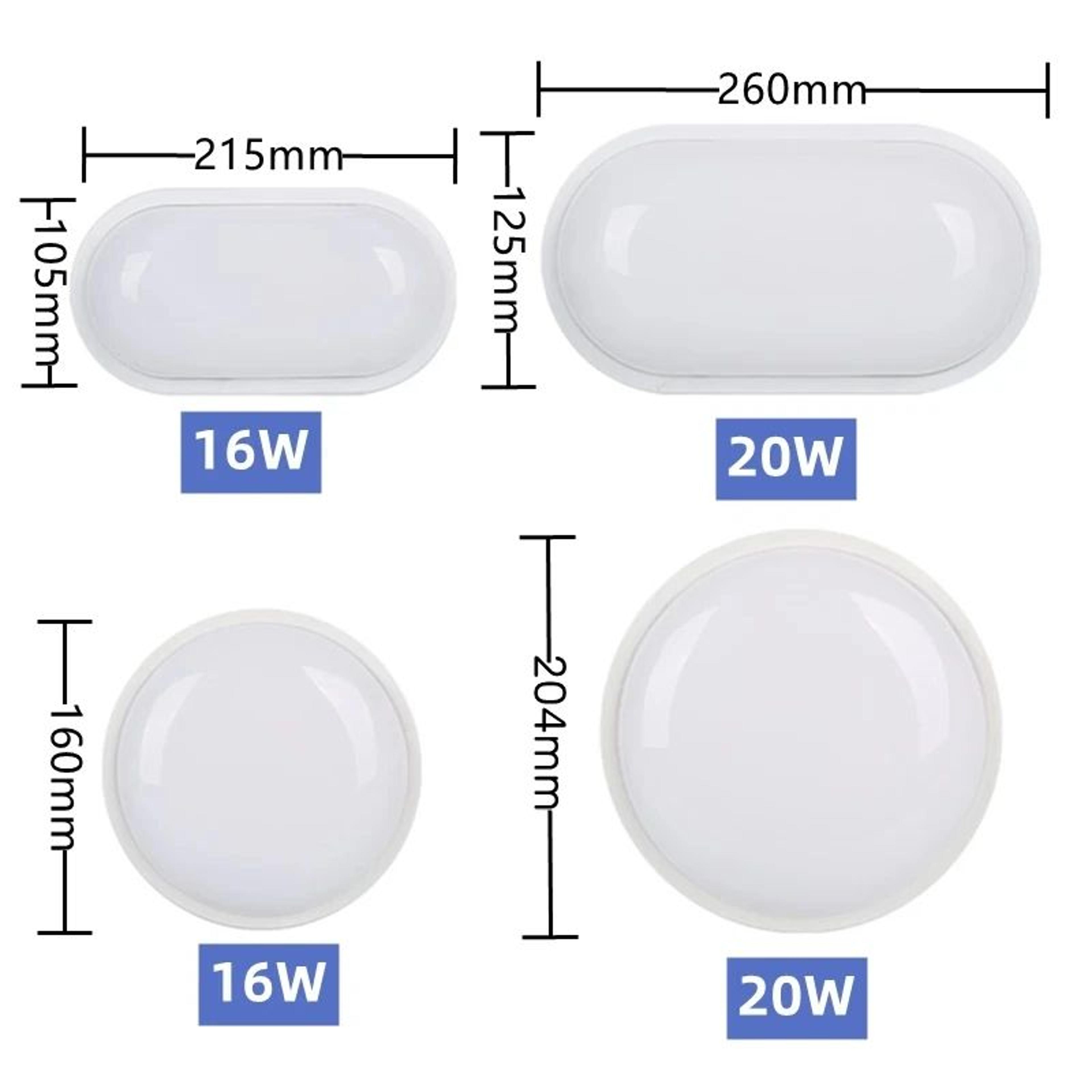AquaGlow 1620W Waterproof LED Ceiling Light  Round  Oval Outdoor Surface Mount 3