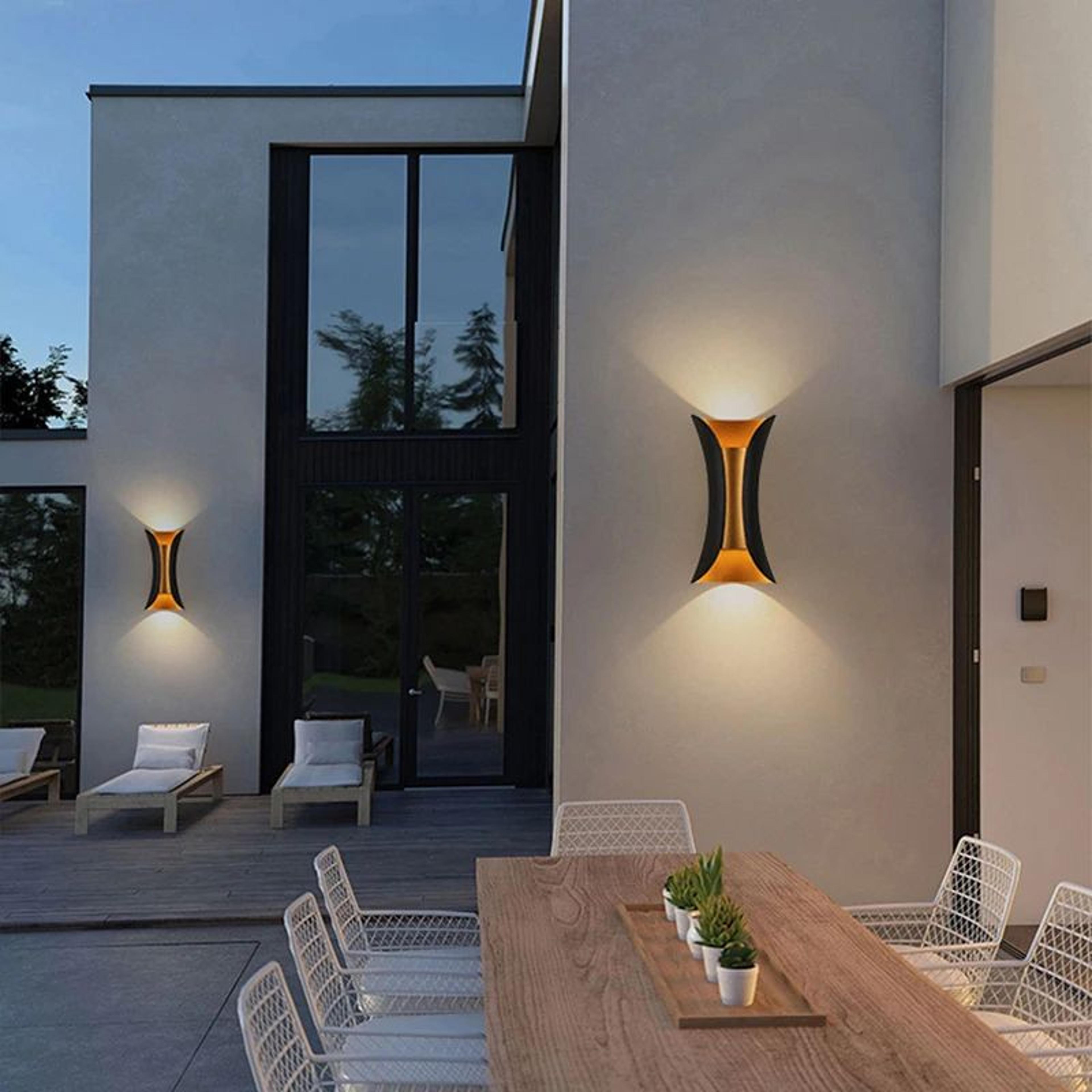 shadowline ip65 10w led wall light – waterproof outdoor & indoor black sconce