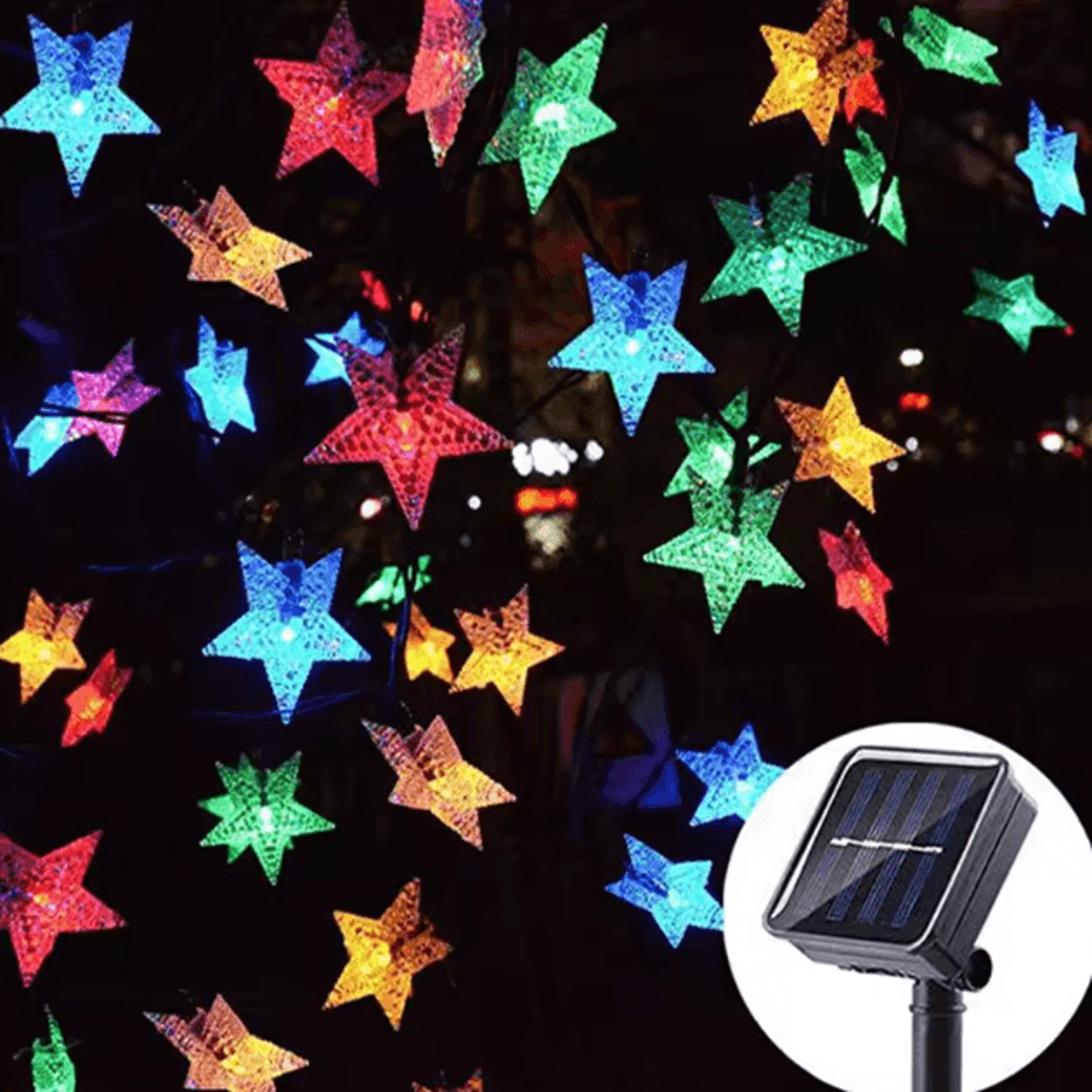 Solar Star String Lights Outdoor  LED Solar Powered Fairy Lights For Patio Garden Wedding Decor 2