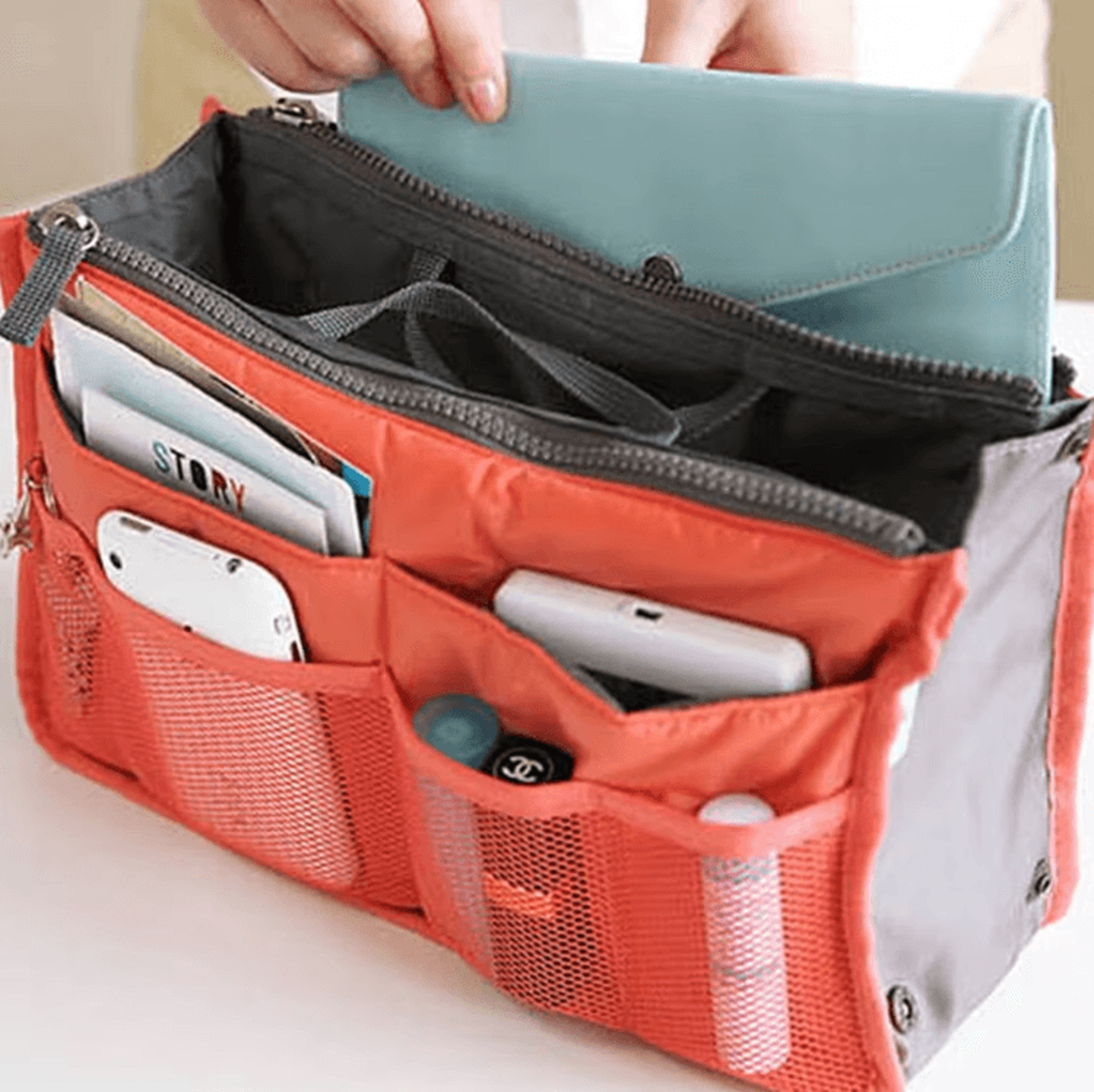 travelnest large capacity makeup bag organizer with double zipper