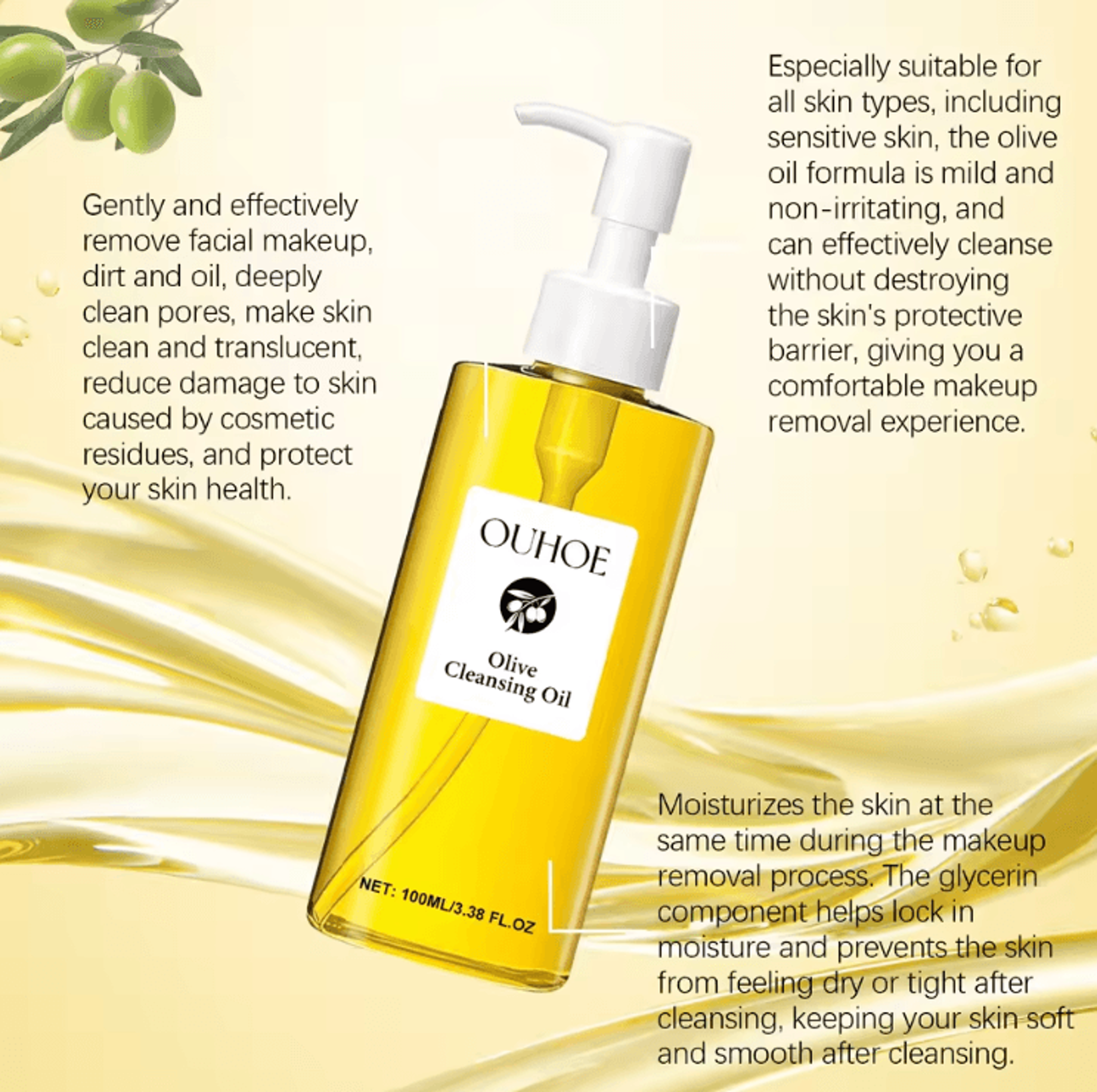 PureGlow Lightweight Cleansing Oil Makeup Remover Hydrating Pore Purifying Formula 1