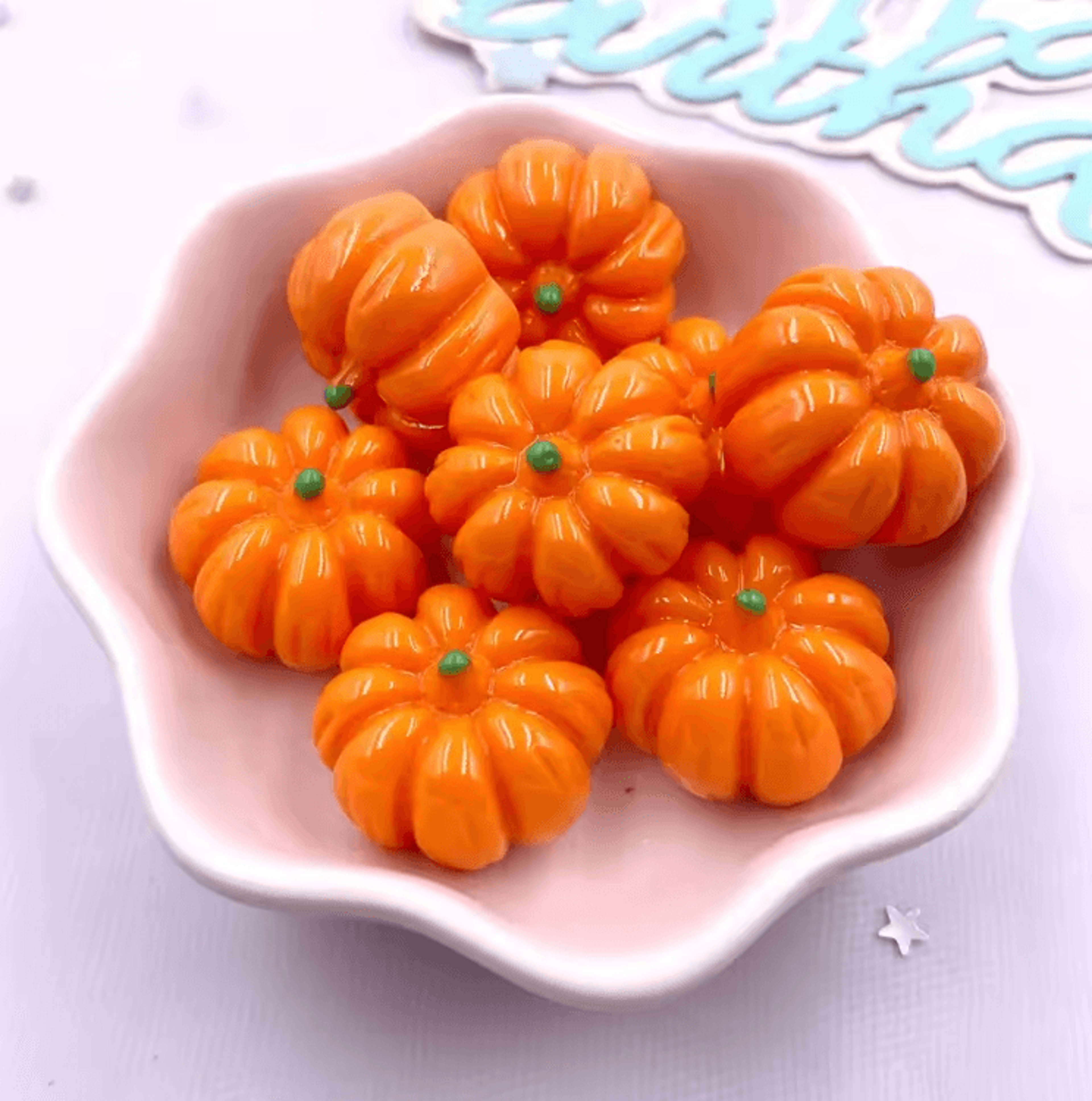 kawaii 3d pumpkin resin flatback charms set for diy crafts and jewelry making