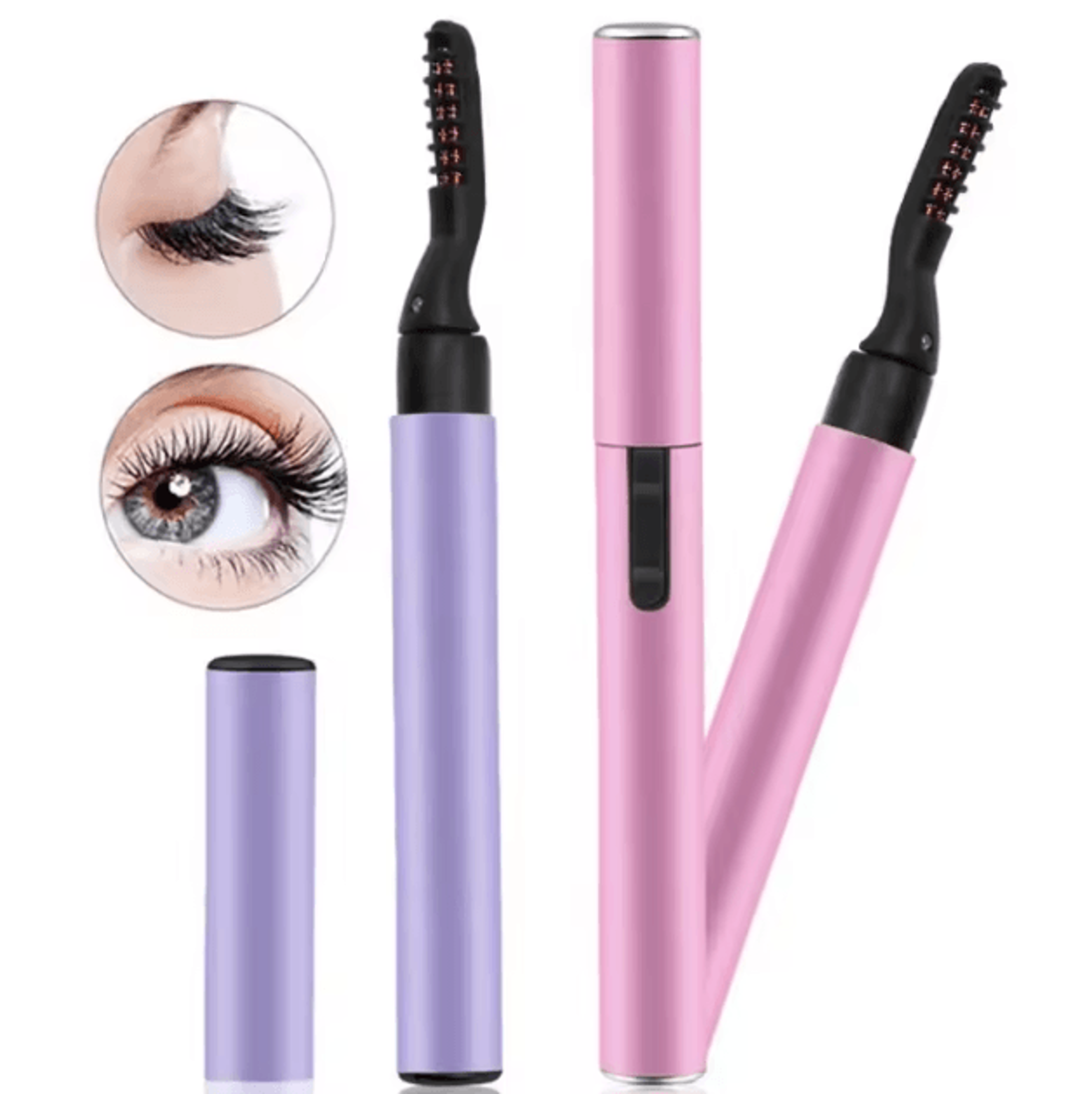 portable heated eyelash curler pen for smooth curl and lash separation