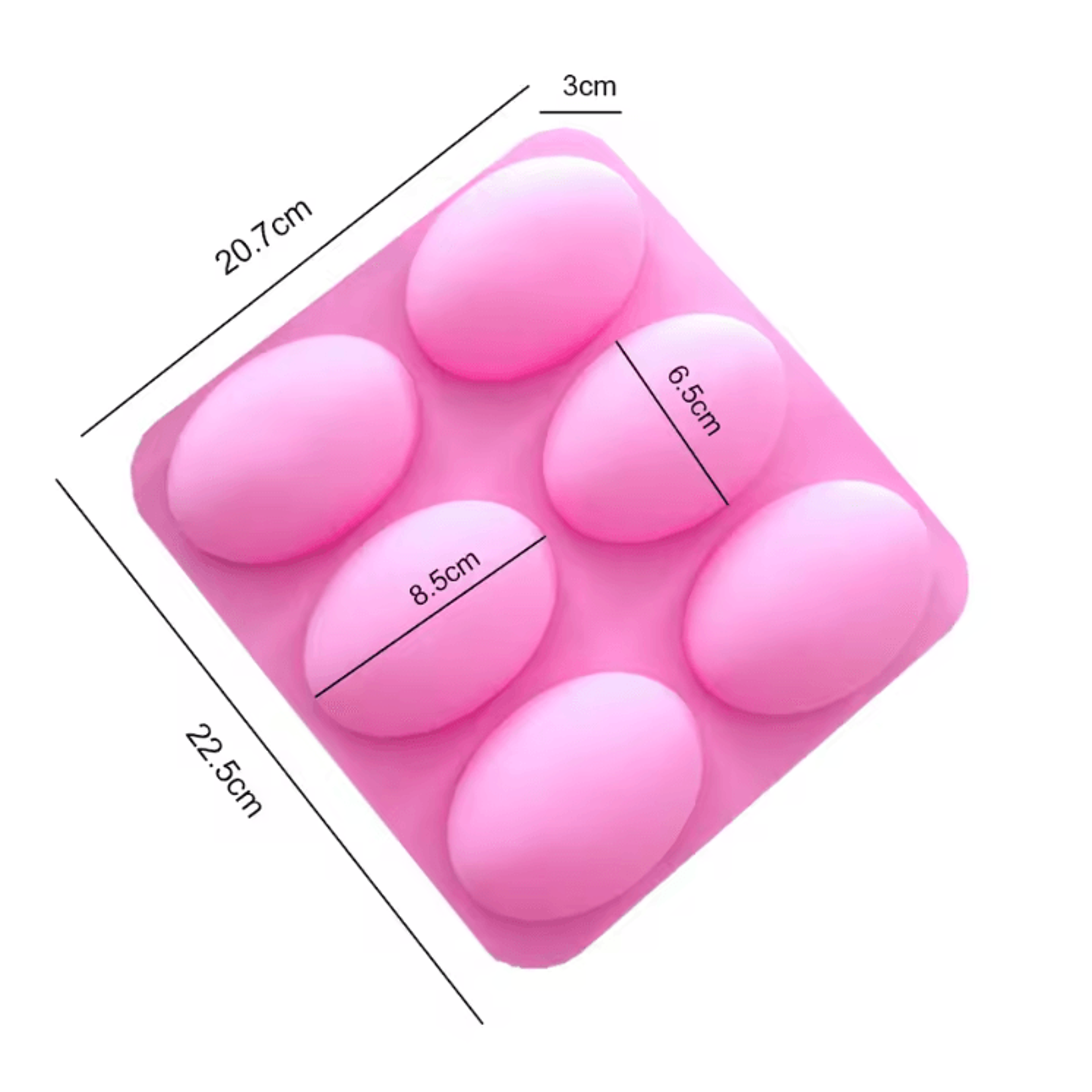6 Cavity Oval And Rectangle Silicone Soap Mold For DIY Handmade Crafts And Baking 4