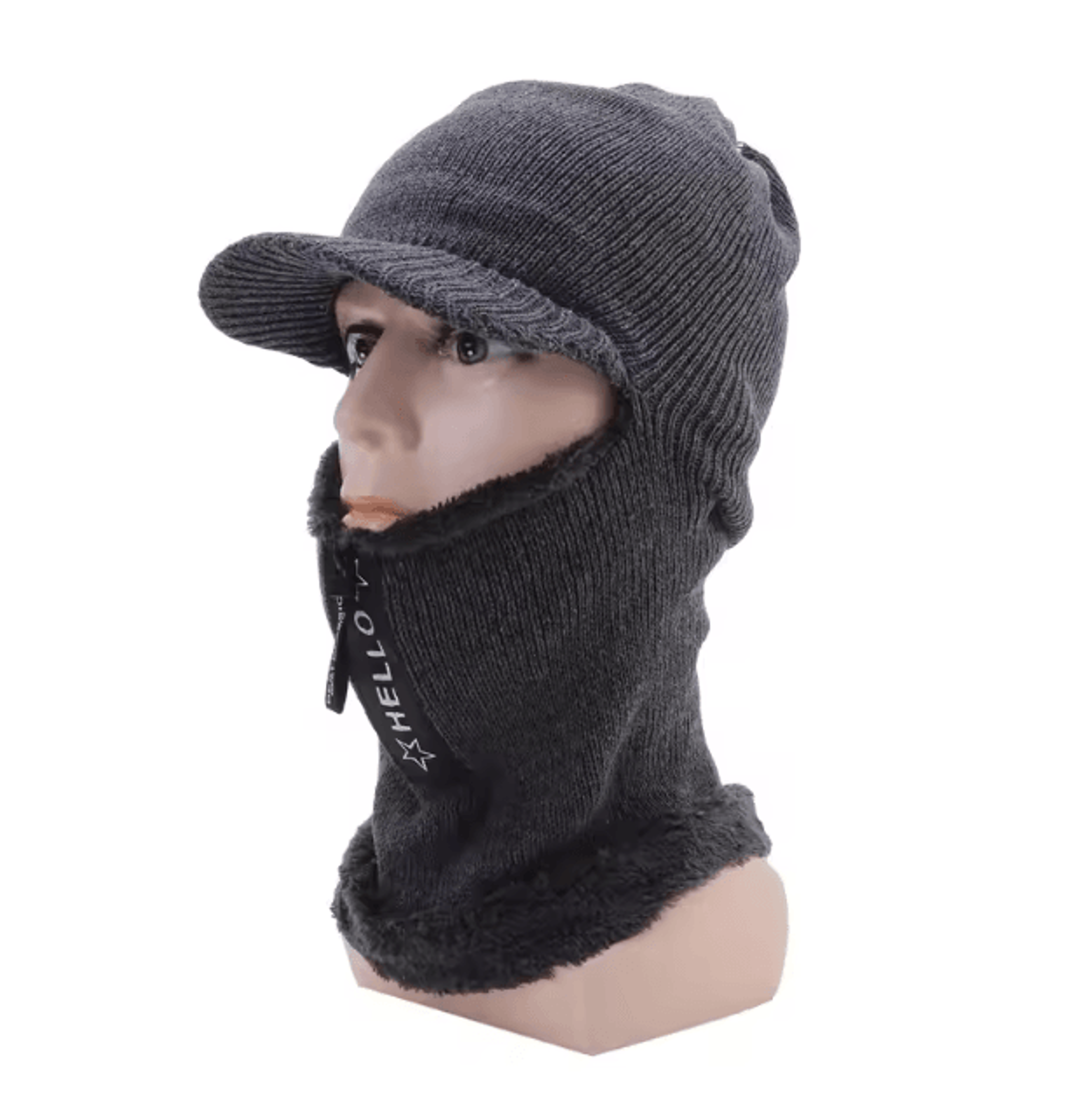 Winter Wool Hat And Scarf Set With Ear Protection And Windproof Visor 4