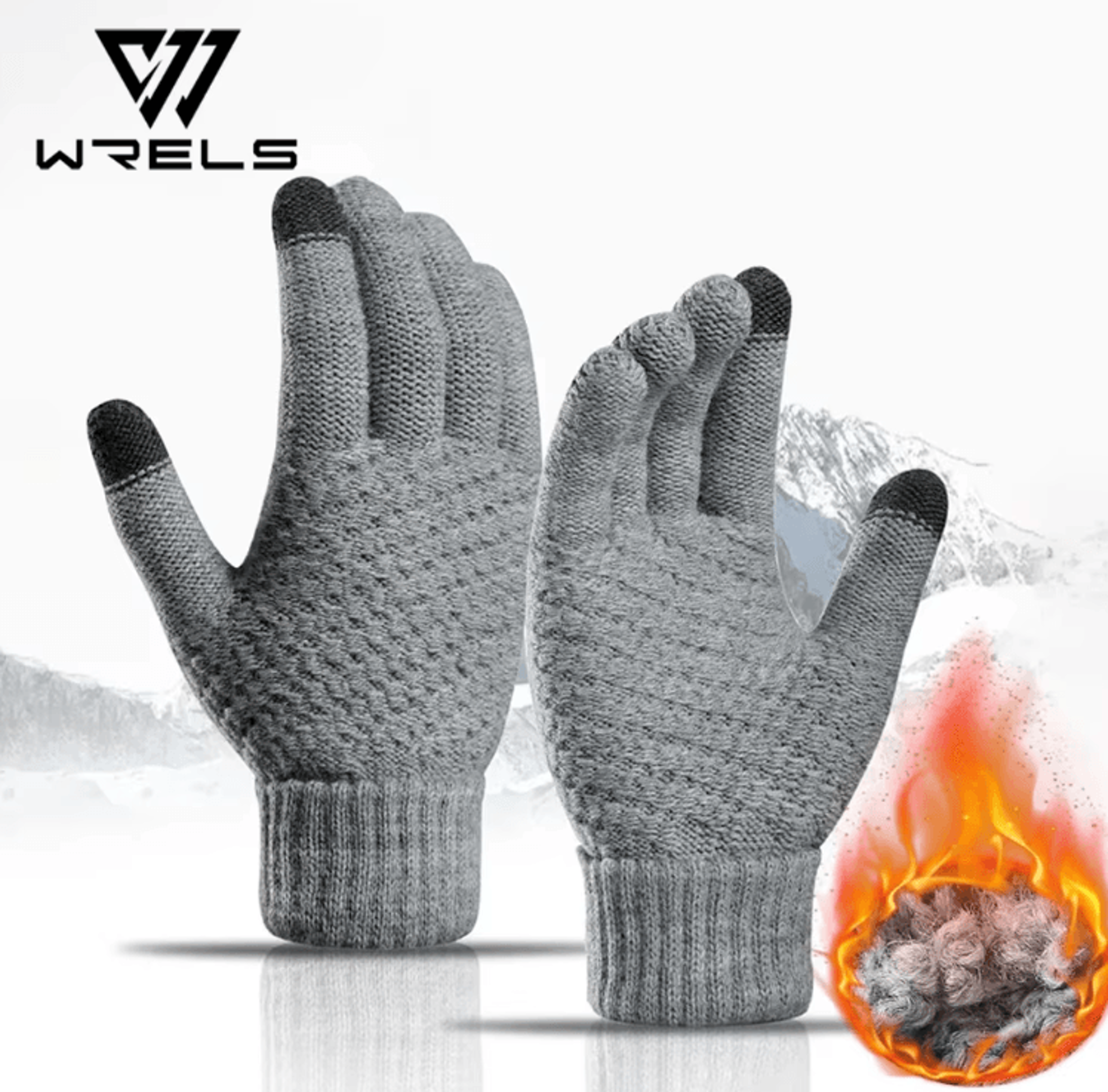 thermal knit touchscreen gloves warm stretch winter full-finger gloves for driving & outdoor use