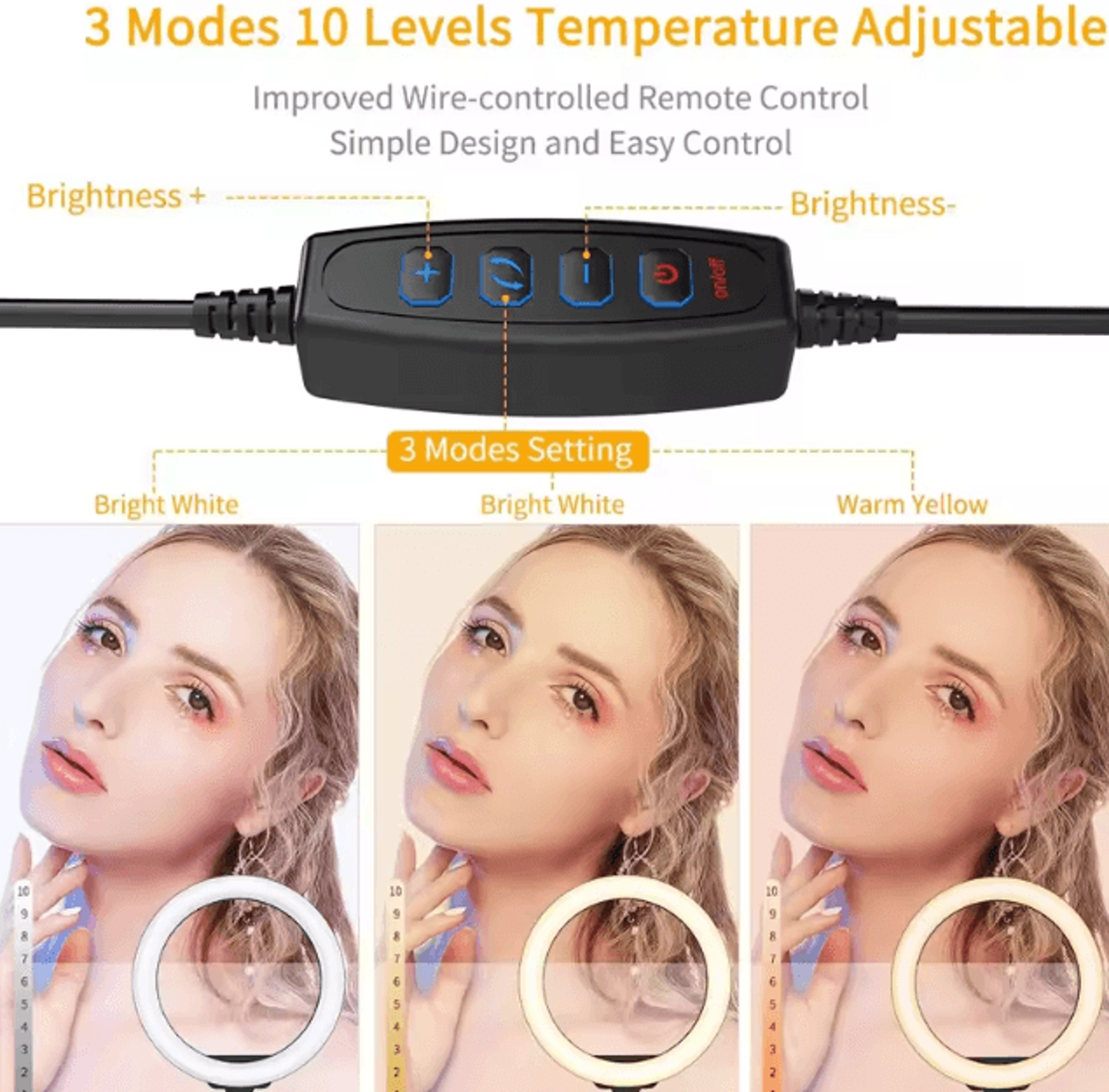 10Inch LED Selfie Ring Light With Tripod  Phone Holder Dimmable USB Lighting For TikTok  Video 1