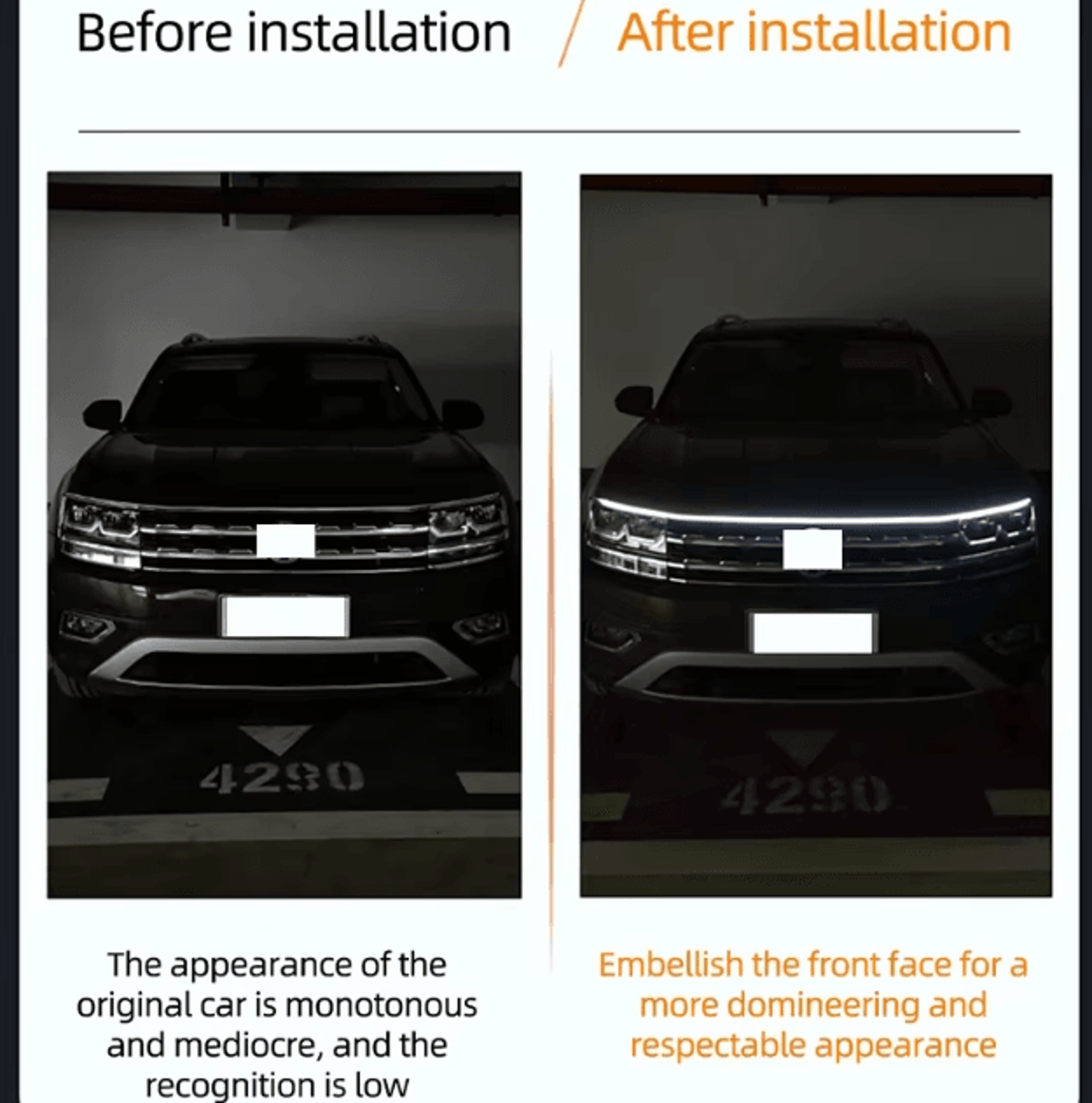 150cm LED Car Hood Light Strip Dynamic Scan DRL 12V Waterproof Decorative Running Light 2