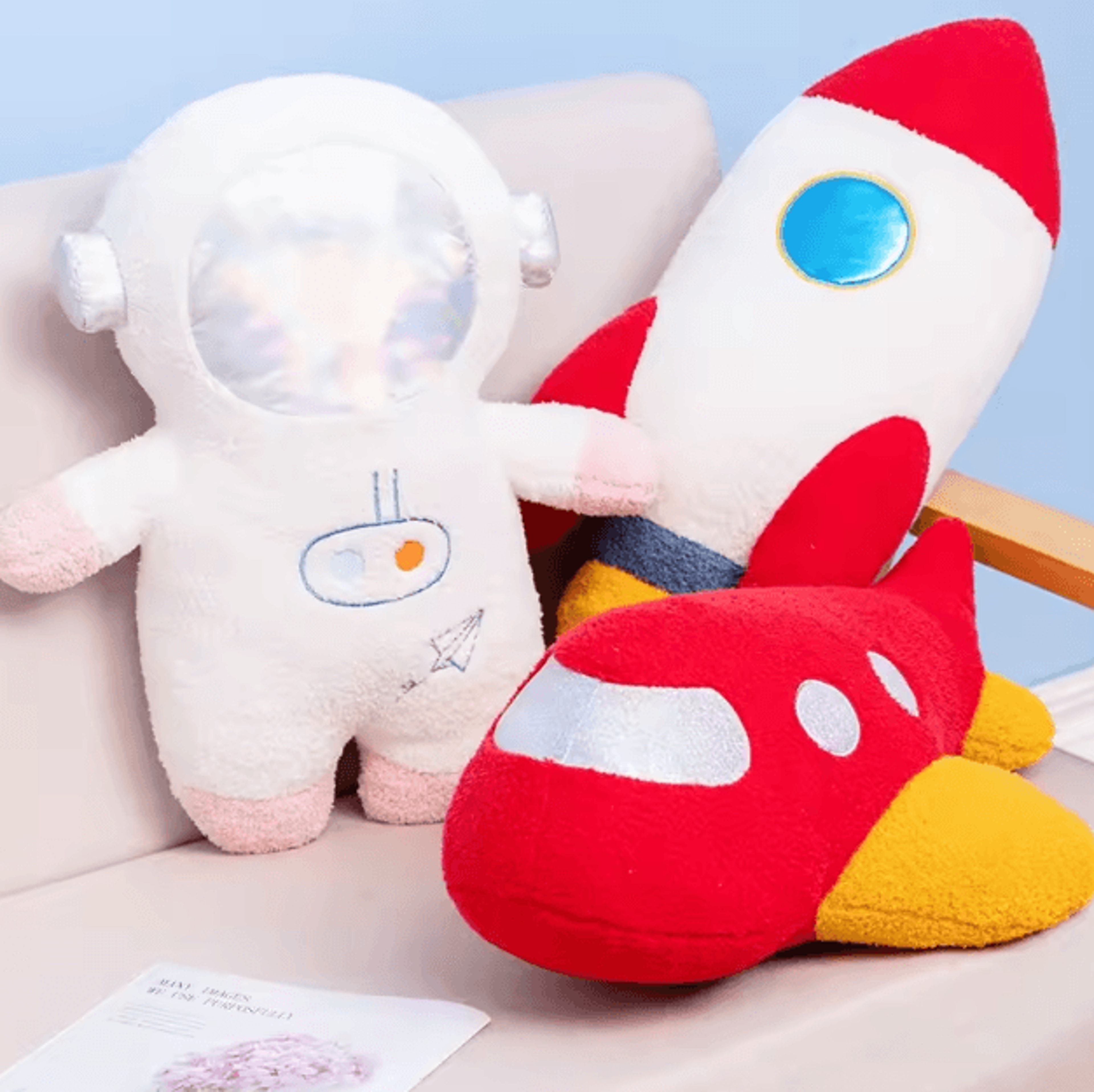 plush rocket astronaut pillow – 58cm soft space toy & kids room decor