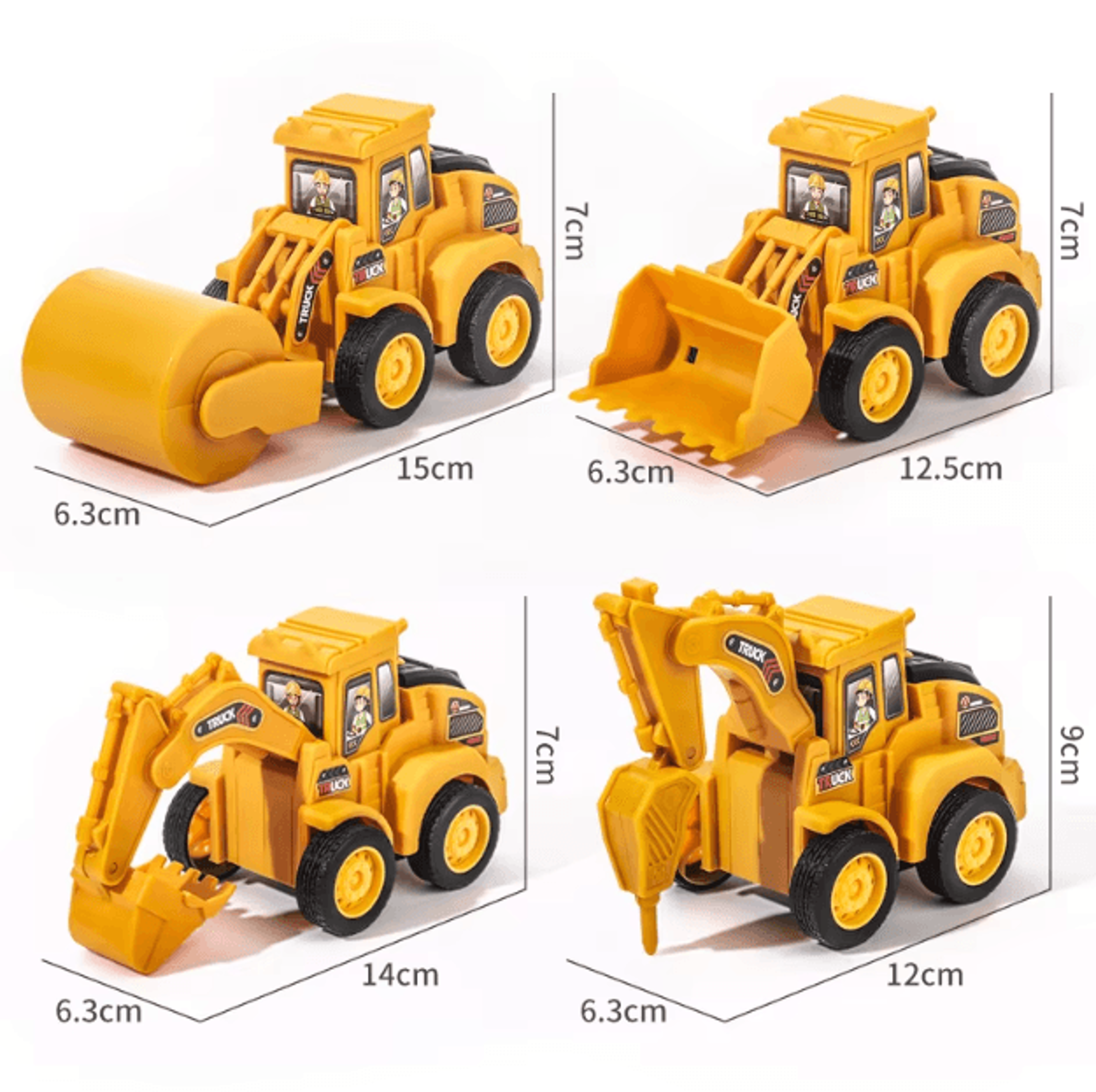 Press  Go Construction Vehicle Toy Set  Kids Excavator  Bulldozer Engineering Cars 1