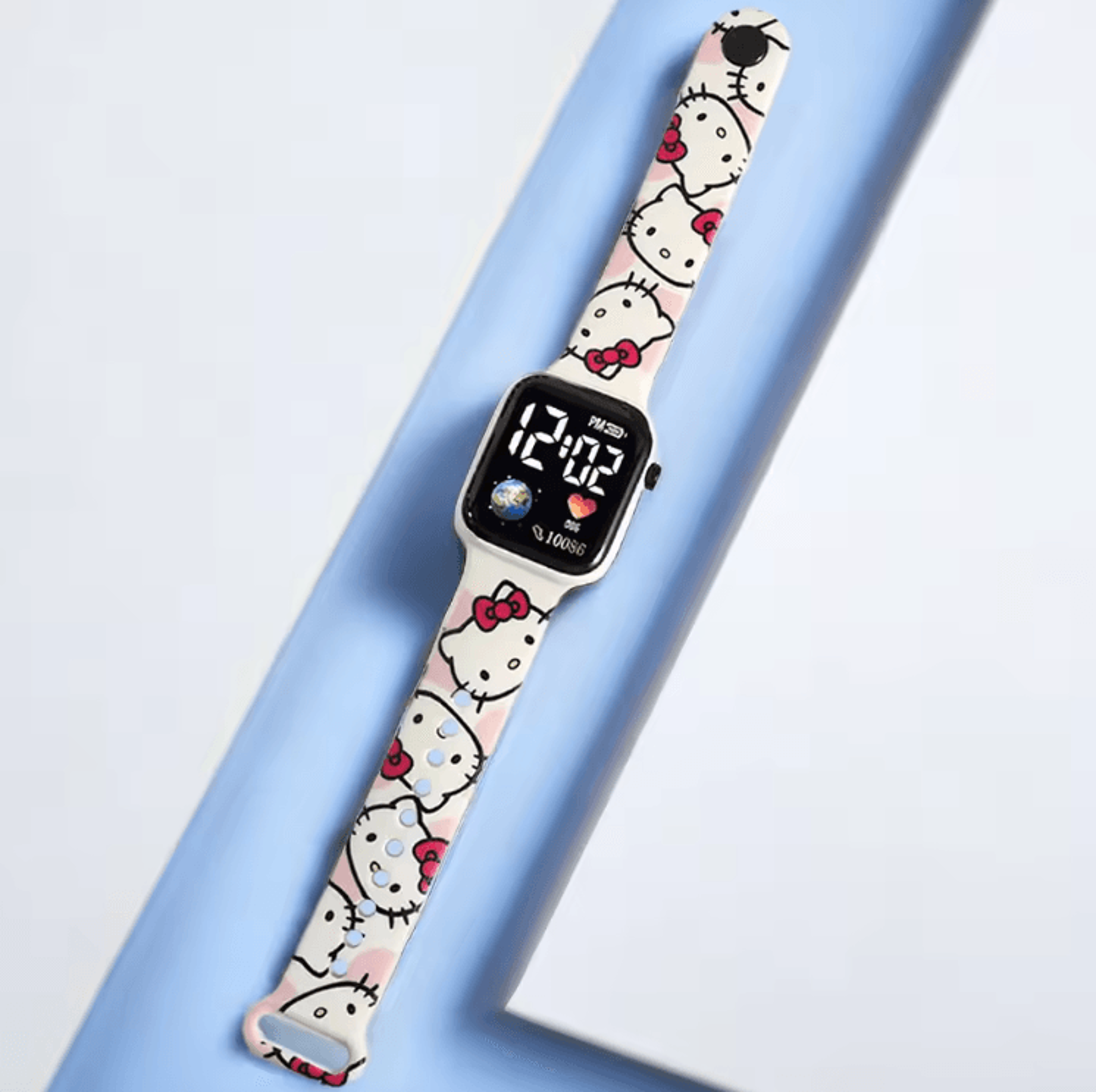 Cartoon Kids Digital Watch  Stitch  Hello Kitty Silicone Wristwatch For Girls 4
