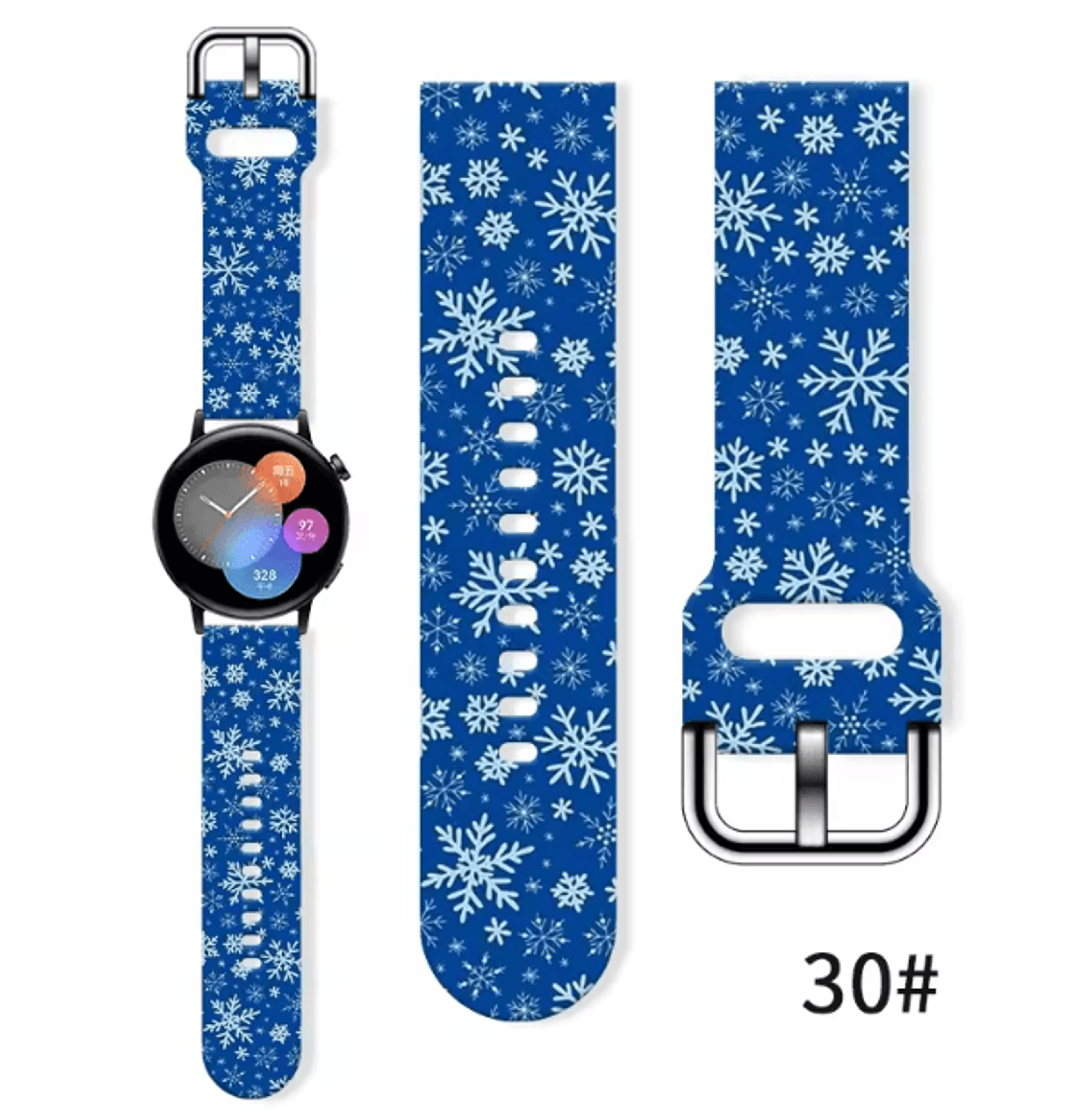 Christmas Silicone Watch Band 20mm  Festive Replacement Strap For Samsung Galaxy And Smartwatches 9