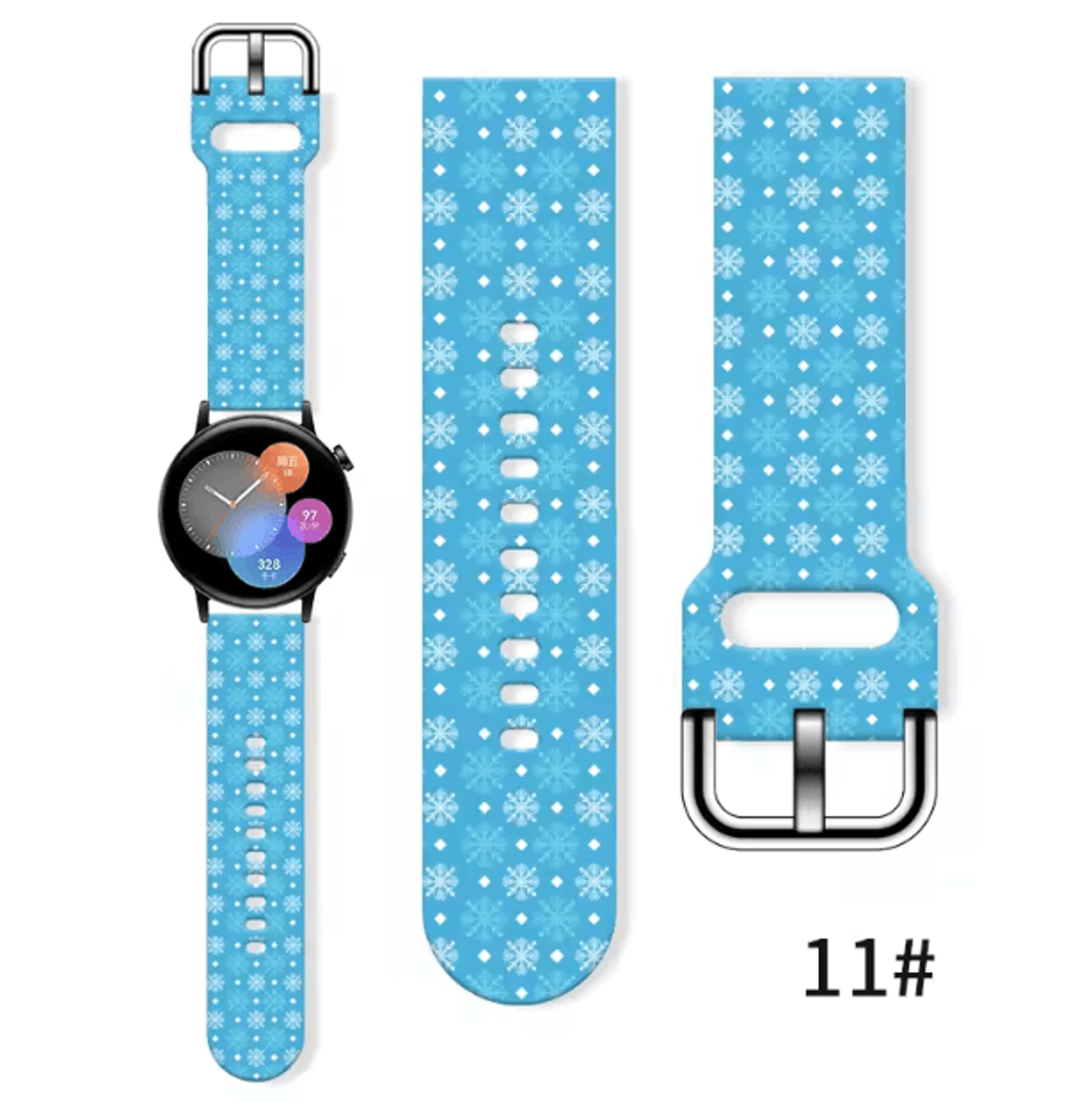 Christmas Silicone Watch Band 20mm  Festive Replacement Strap For Samsung Galaxy And Smartwatches 3